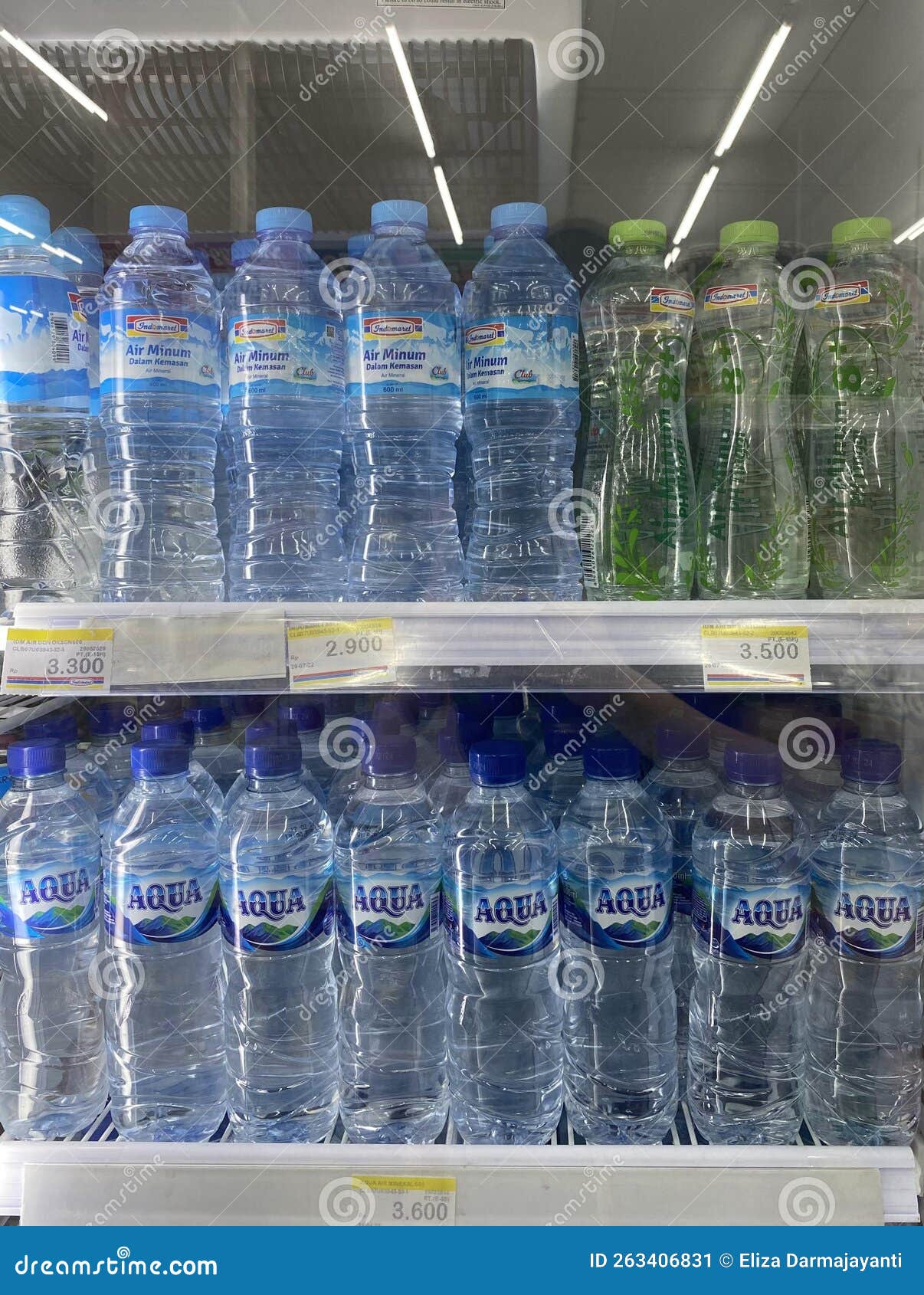 Rows of Various Types and Brands of Mineral Water Products on ...