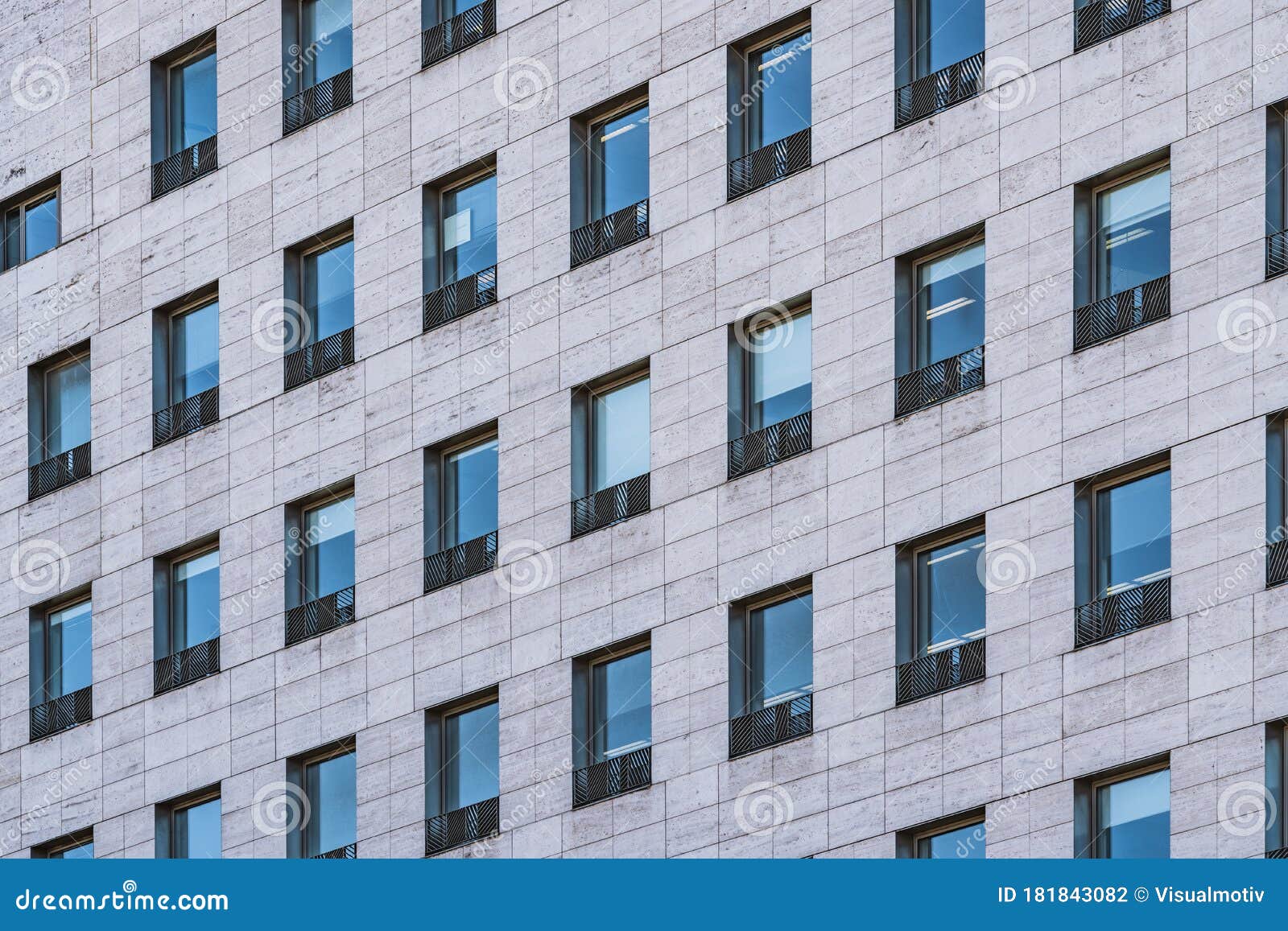 Rows of Windows of an Office Building Stock Photo - Image of ...