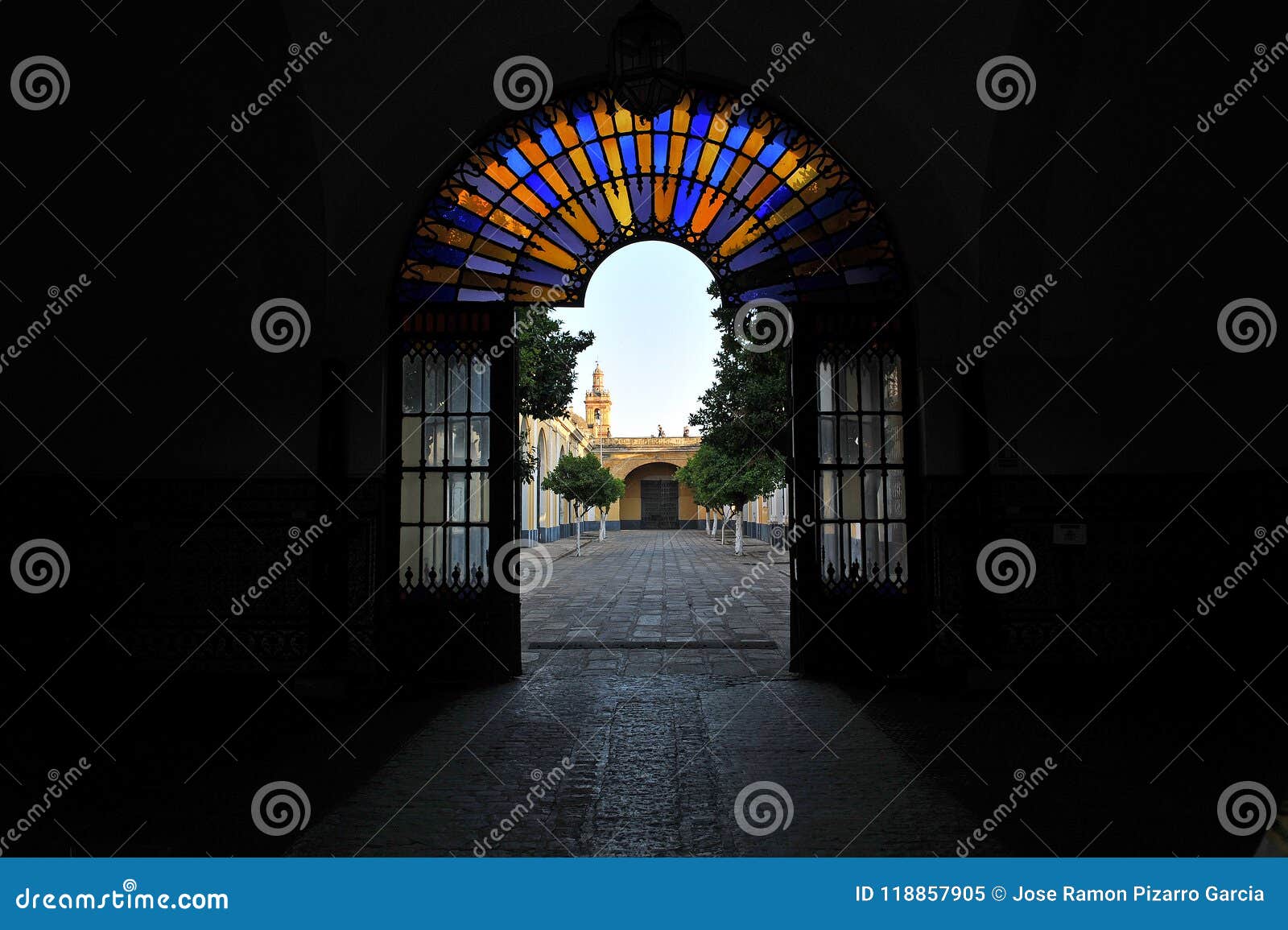 courtyard of the old royal artillery factory real fÃÂ¡brica de artillerÃÂ­a of seville, andalusia, spain