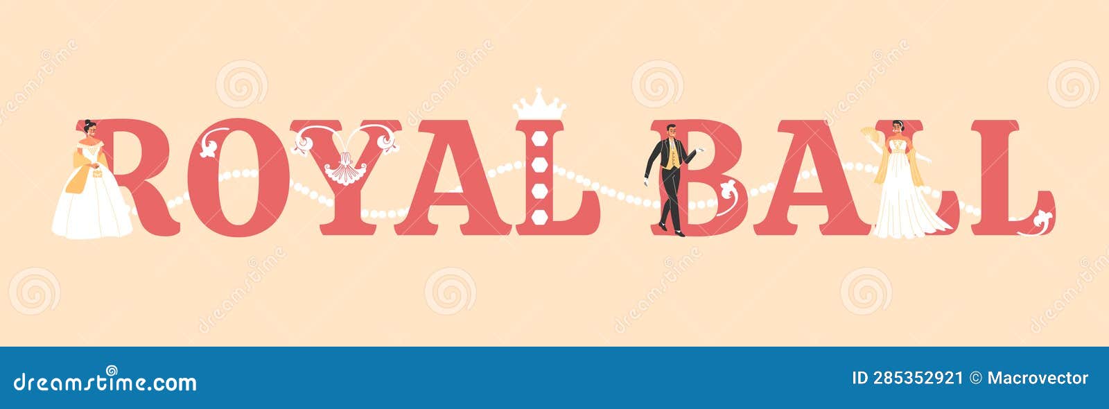 Royal Ball Text Illustration Stock Illustration Illustration of