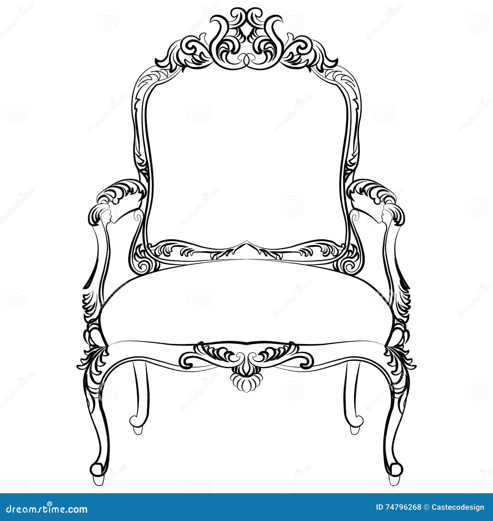 Royal Baroque Vector Classic Chair Furniture With Luxury Acanthus  Ornaments. Vector Sketch Furniture Royalty Free SVG, Cliparts, Vectors, and  Stock Illustration. Image 59308179.