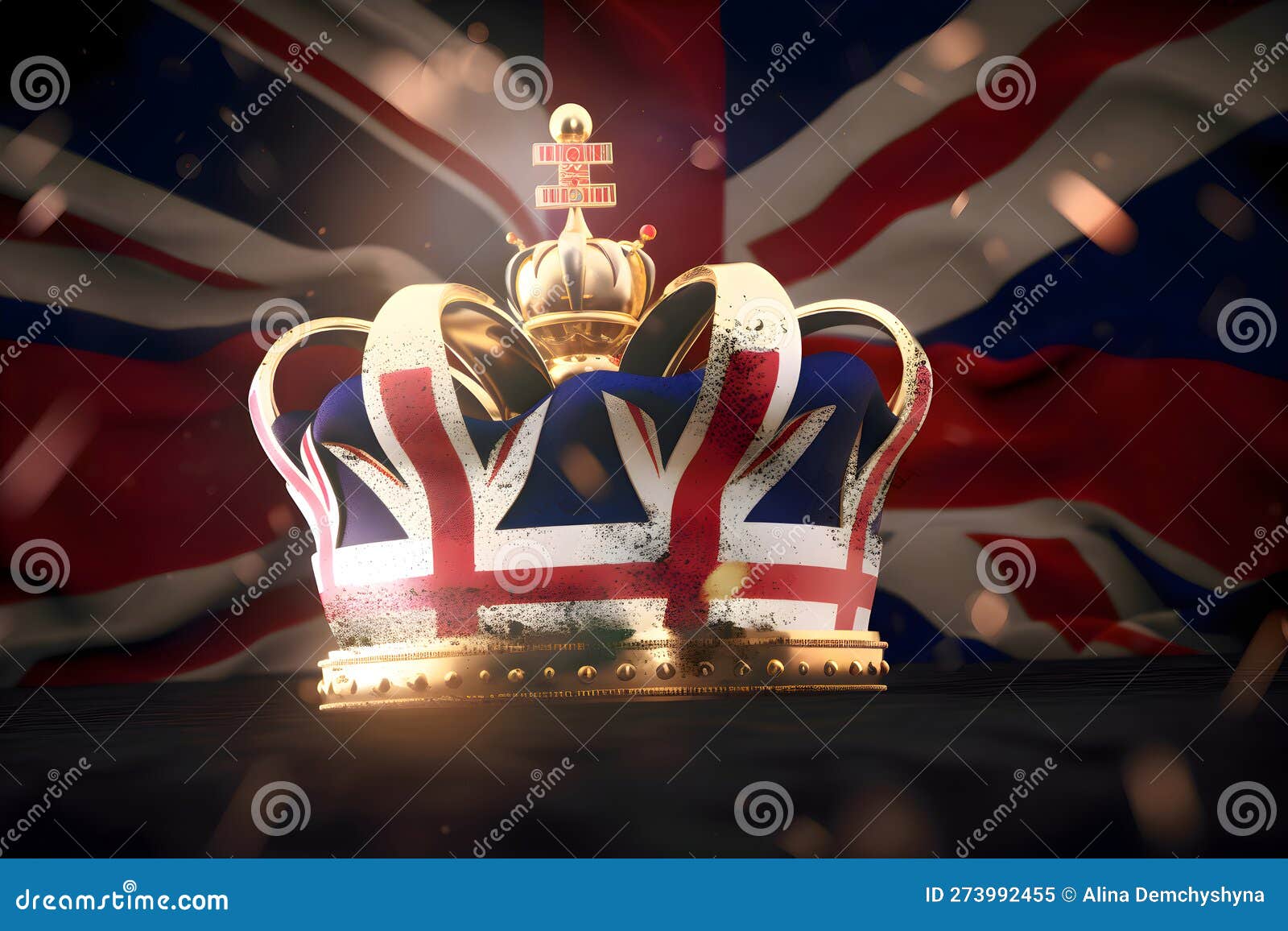 Royal Crown on the Background of the British Flag, Generative AI Stock ...