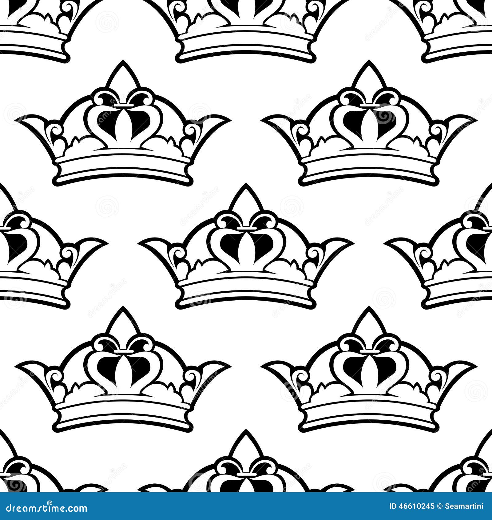 Download Royal Crown Seamless Pattern Stock Vector - Illustration ...