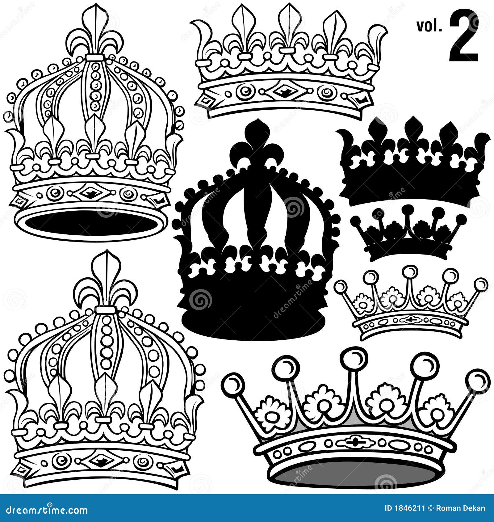 Royal Crowns vol.2 stock vector. Image of golden, kings - 1846211