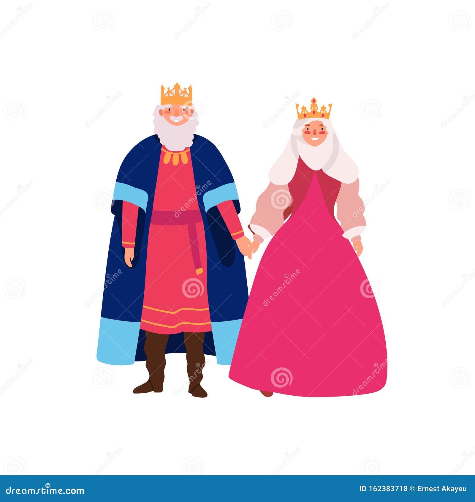 King Queen Cartoon Stock Vector