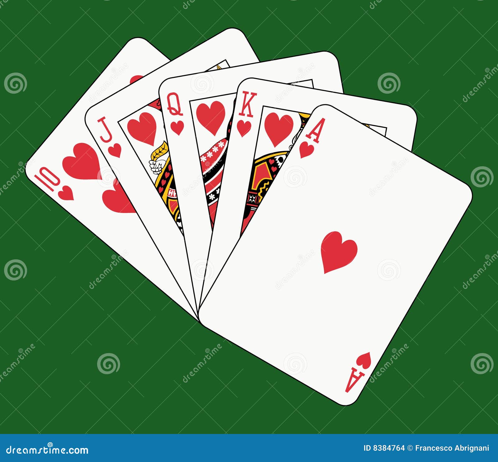 Royal Flush Spades Poker Winning Combination Mafia Cartoon Vector ...