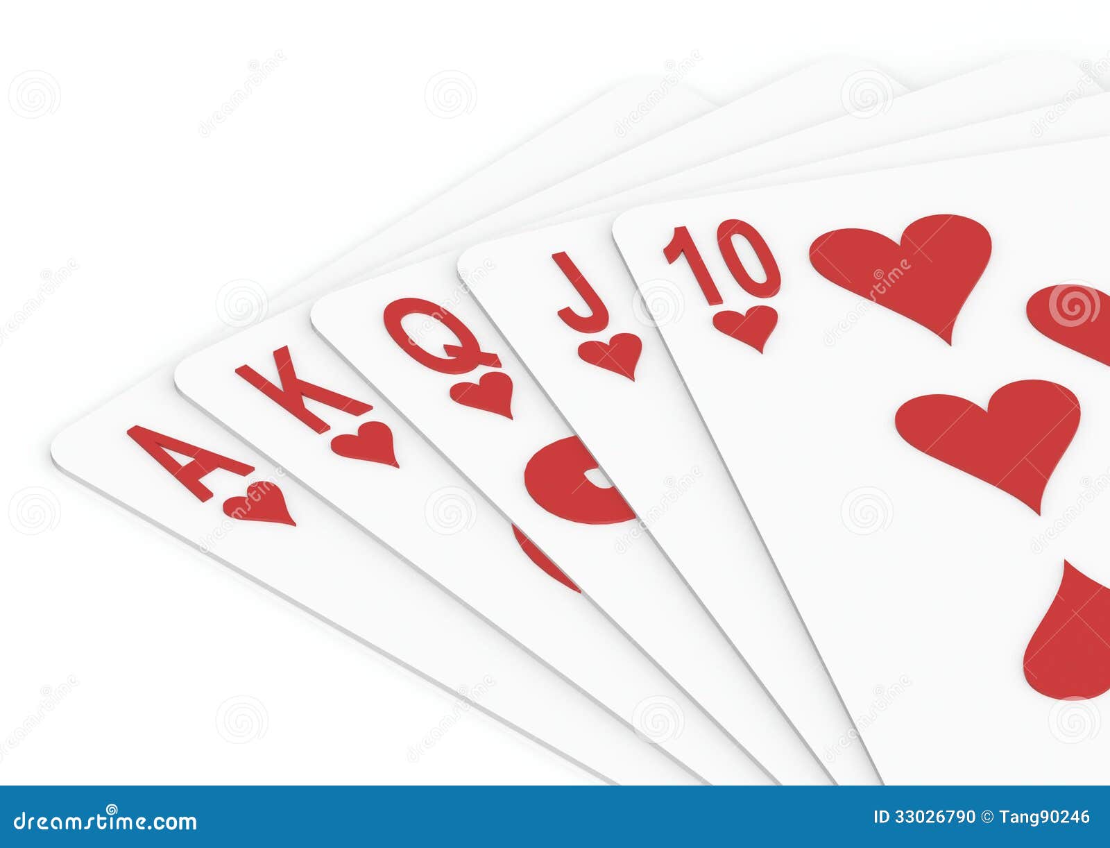 Royal flush heart stock illustration. Illustration of five 33026790