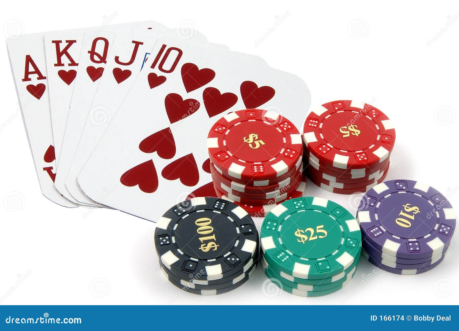 Royal Flush Hearts stock photo. Image of clubs, play, gambel 166174