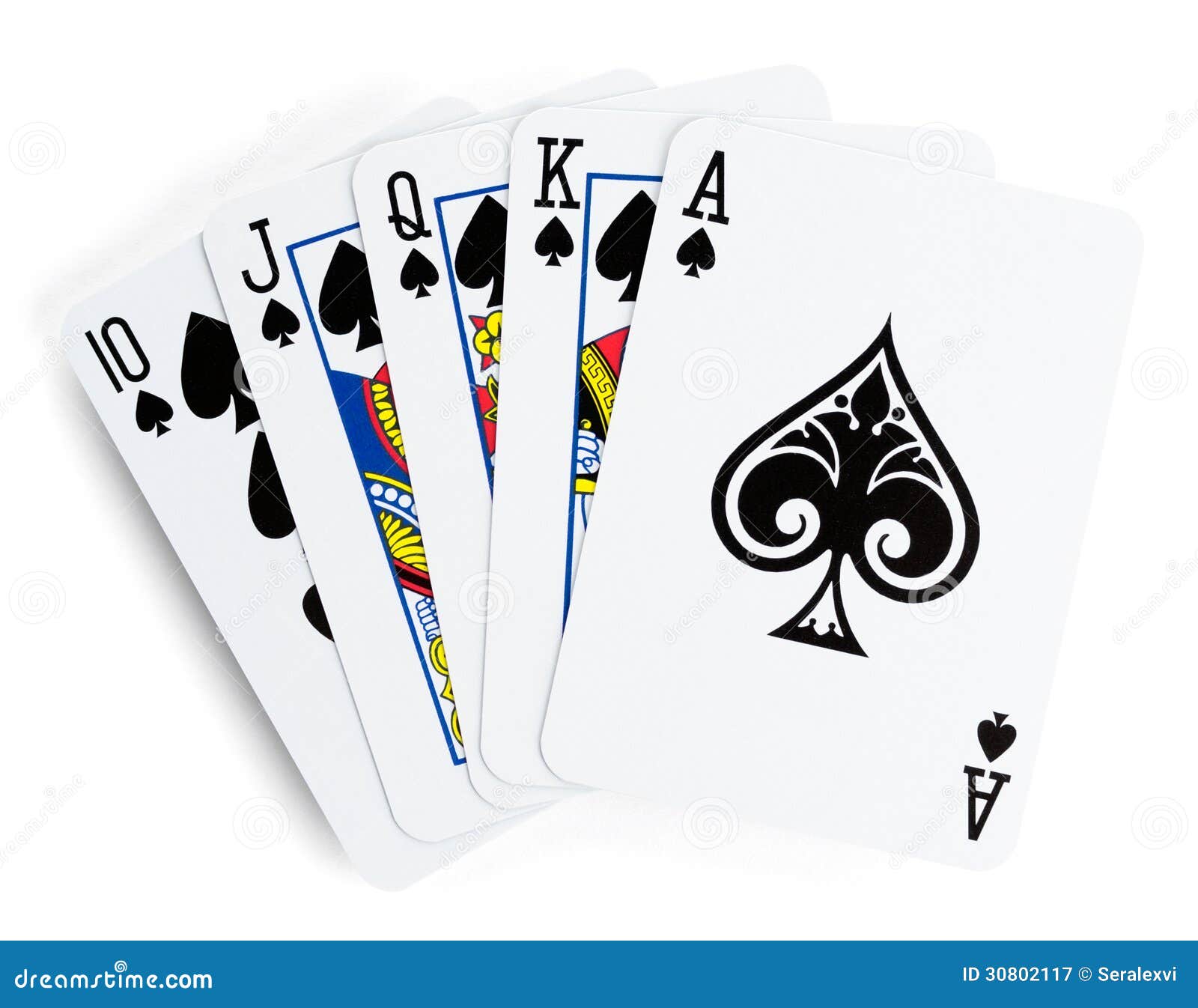 royal flush playing cards