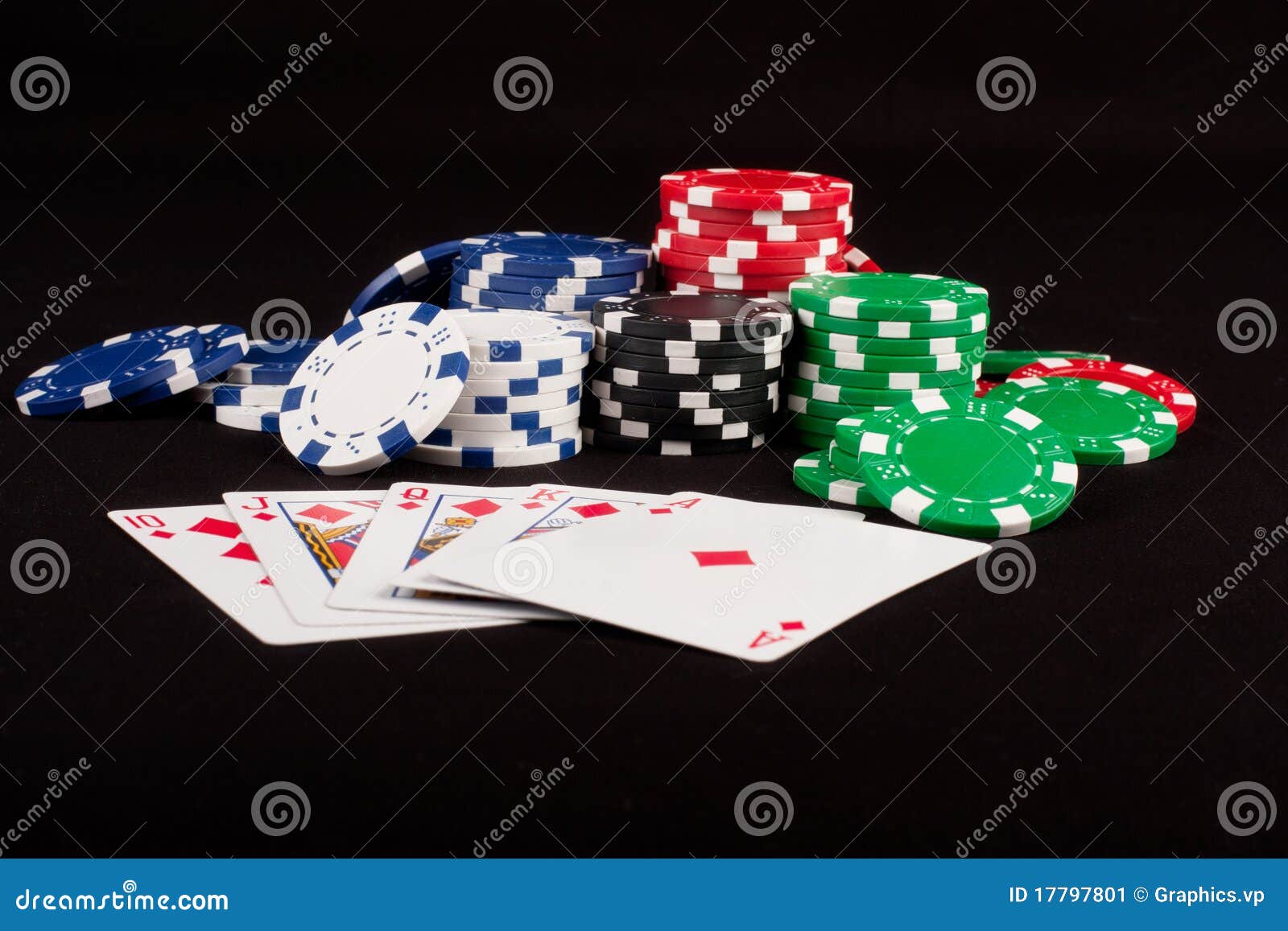 Royal Flush and Poker Chips Stock Image - Image of male, hand: 17797801
