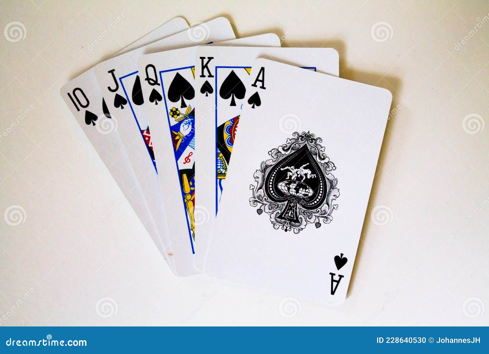 Royal Flush Spades stock photo. Image of drawing, deck 228640530