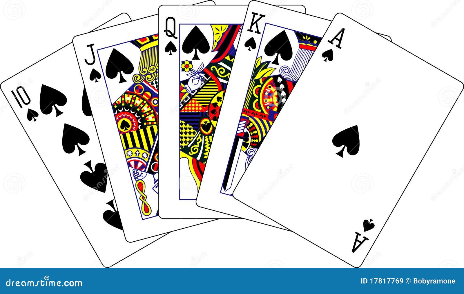 royal flush spades playing cards