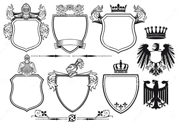 Royal knights set of icons stock vector. Illustration of protection ...