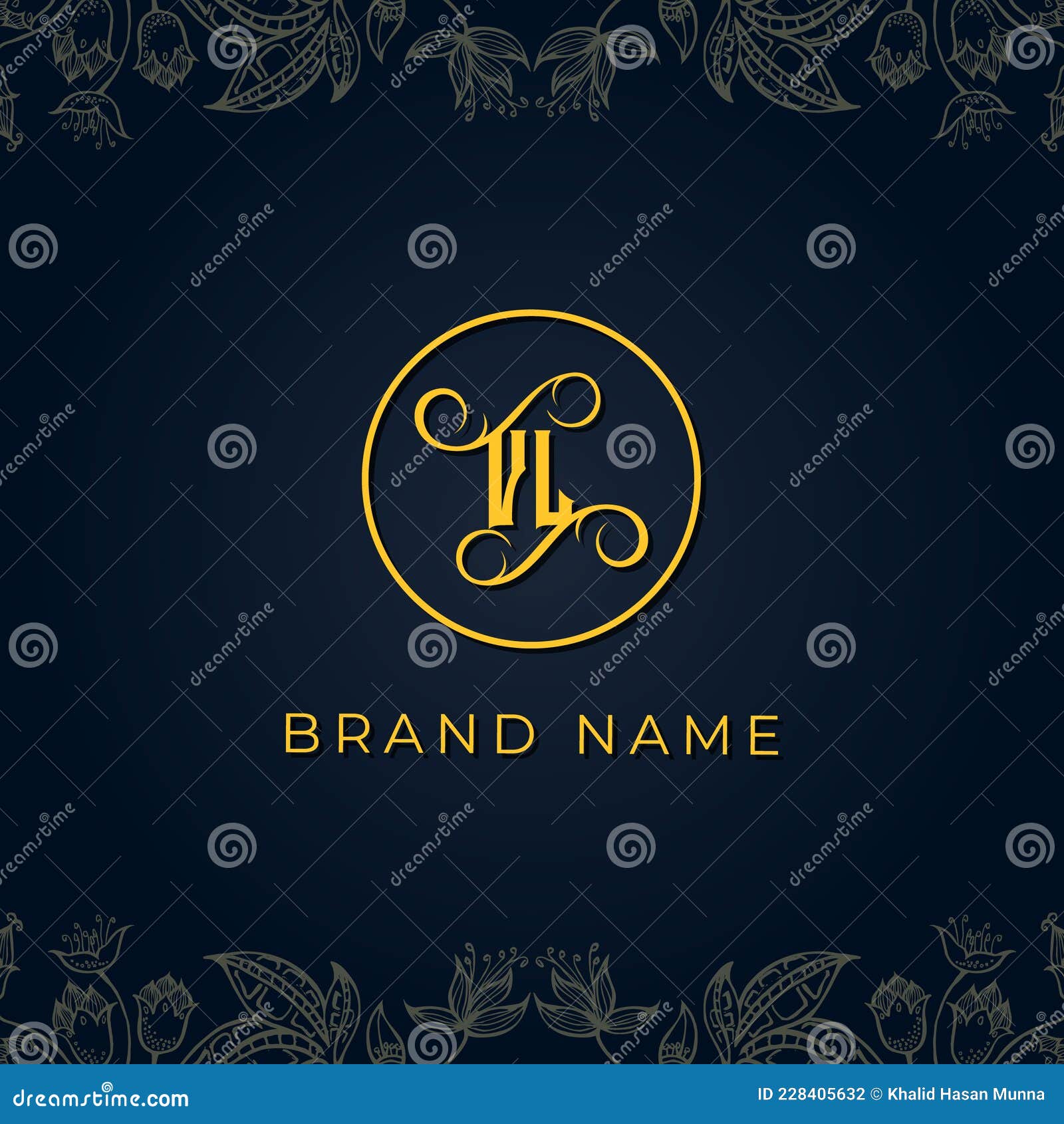 Royal Luxury Letter VL Logo Stock Vector - Illustration of corporate,  template: 228405632