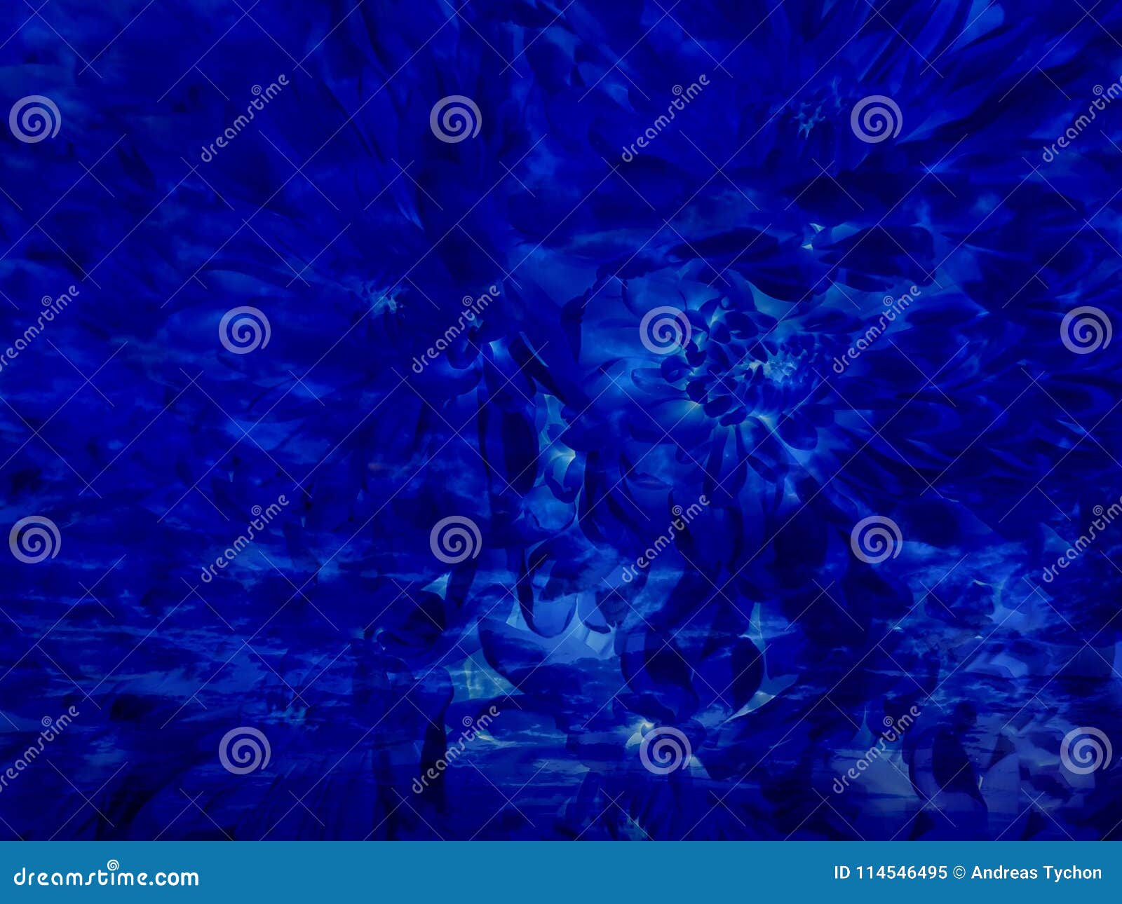 Royal Midnight Blue Abstract Flower Background Stock Illustration