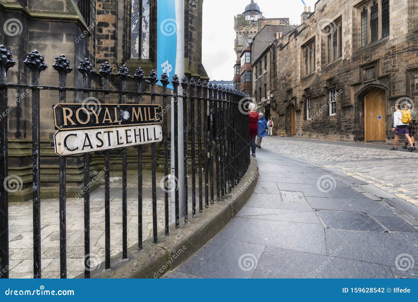 the royal mile on castle hill in edinburgh, scotland