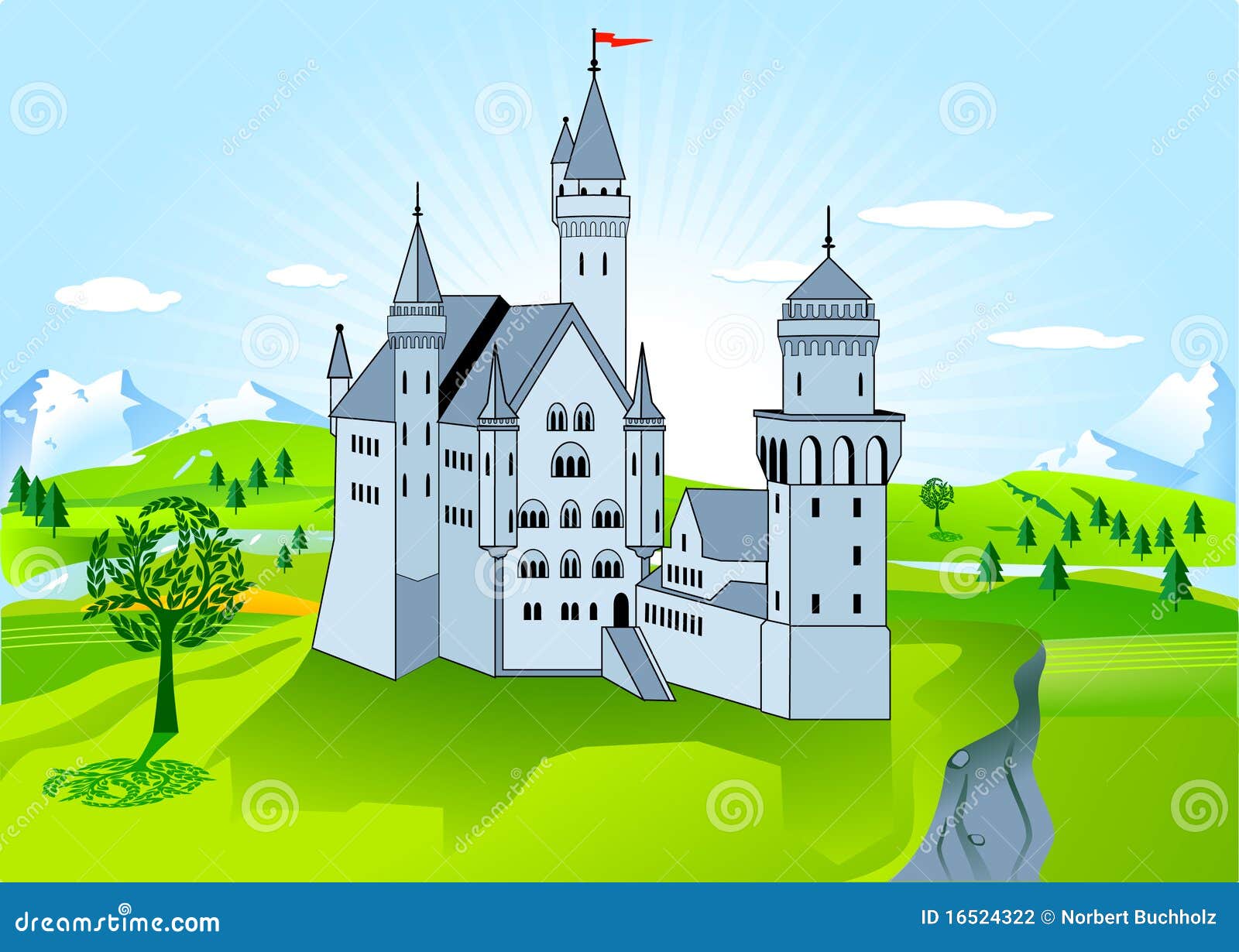 Royal palace stock vector. Illustration of knight, king - 16524322