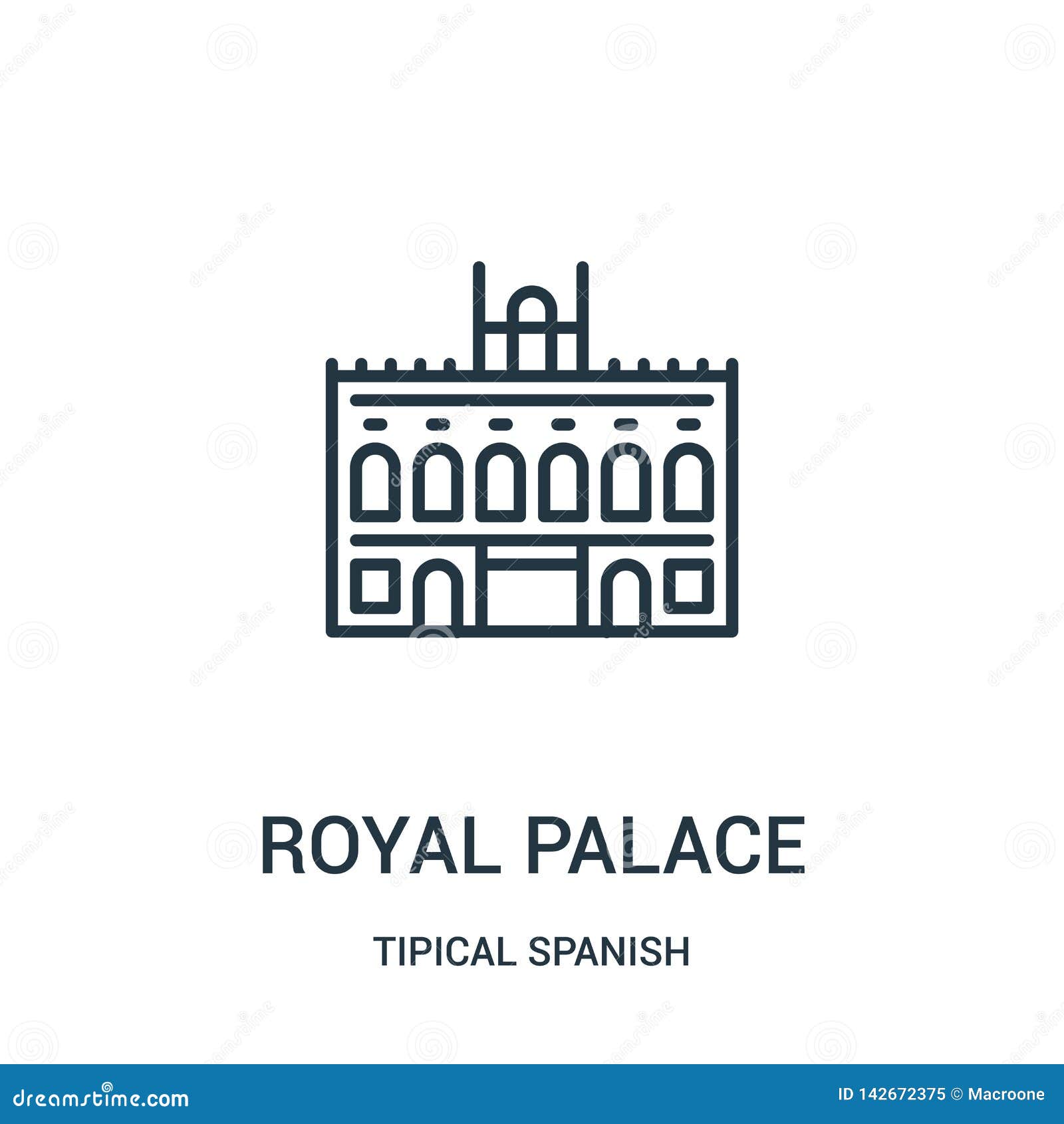 royal palace icon  from tipical spanish collection. thin line royal palace outline icon  . linear 