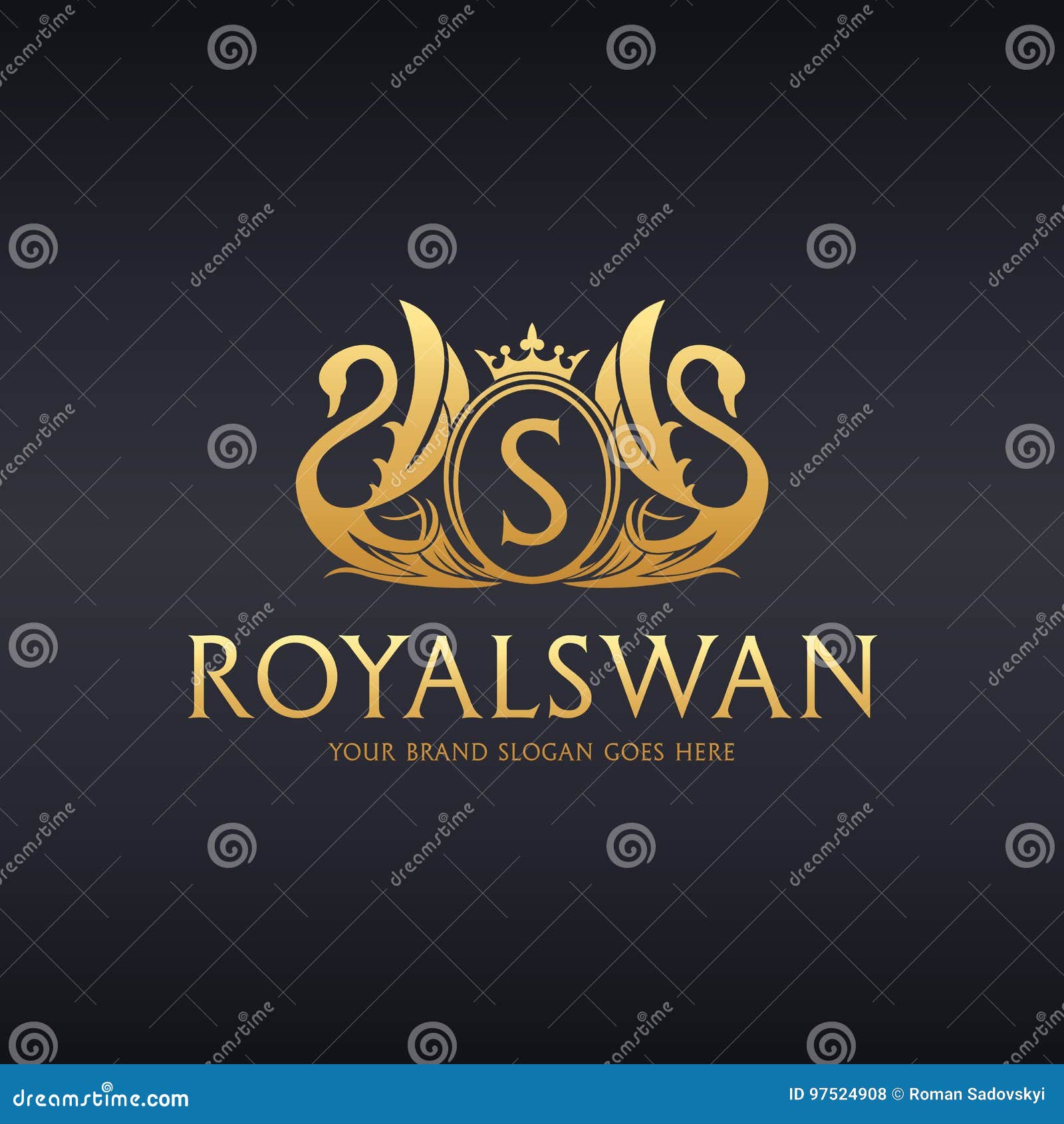 Royal Swan logo stock vector. Illustration of wing, wedding - 97524908