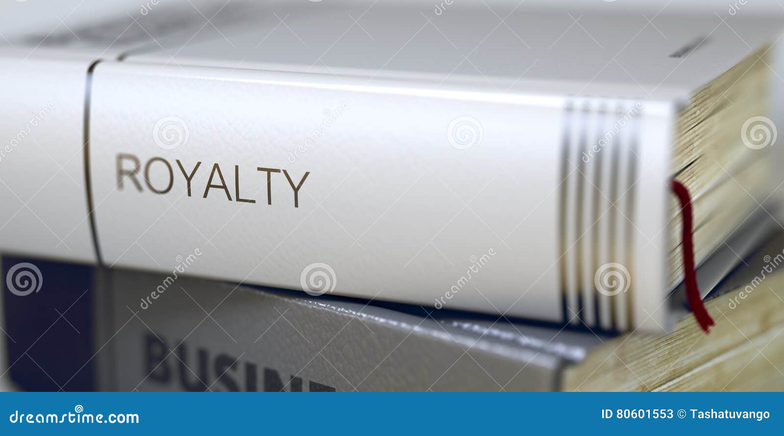 royalty - book title. 3d.