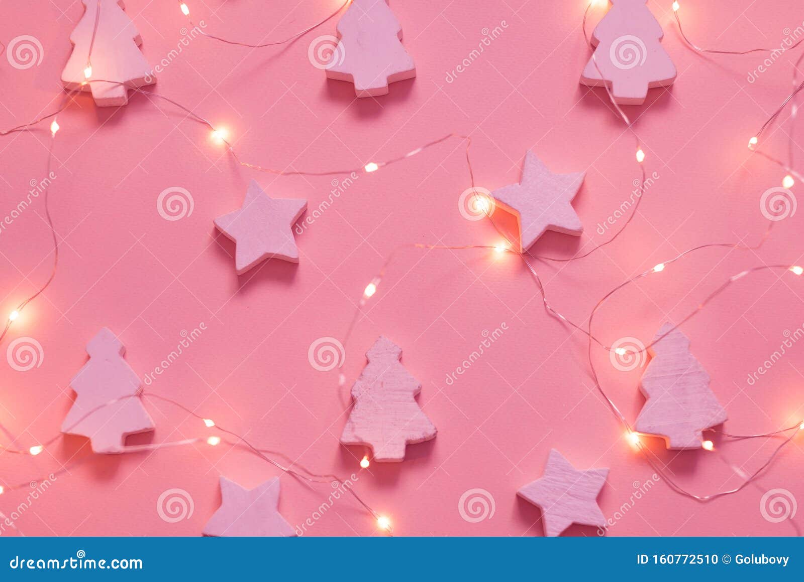 Instituut barbecue kant Roze Kerst Decoratieve Achtergrondster Voor Kerstboom Stock Foto - Image of  diode, viering: 160772510