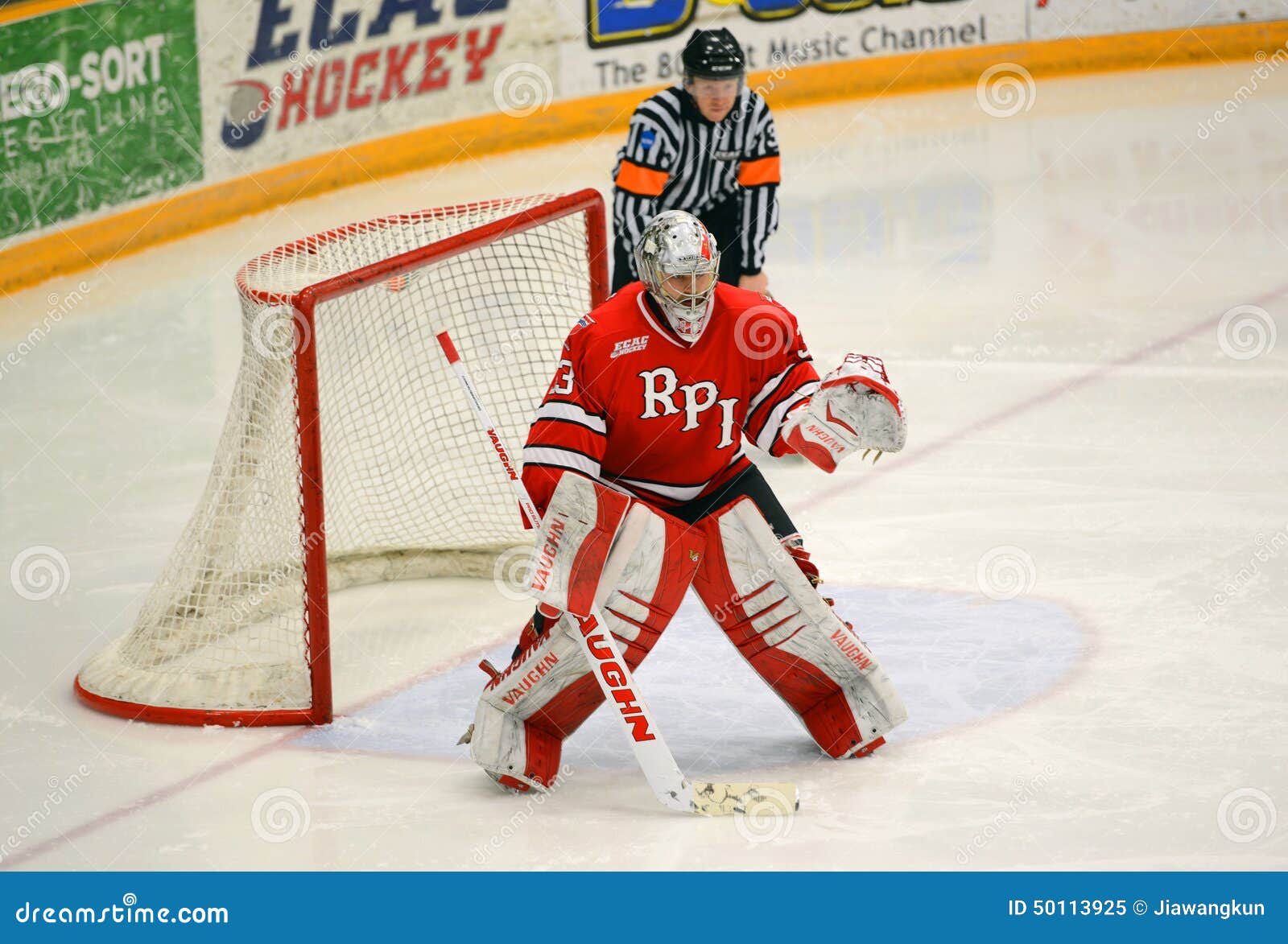 RPI Goalie 33 in NCAA Hockey Game Editorial Image Image of active