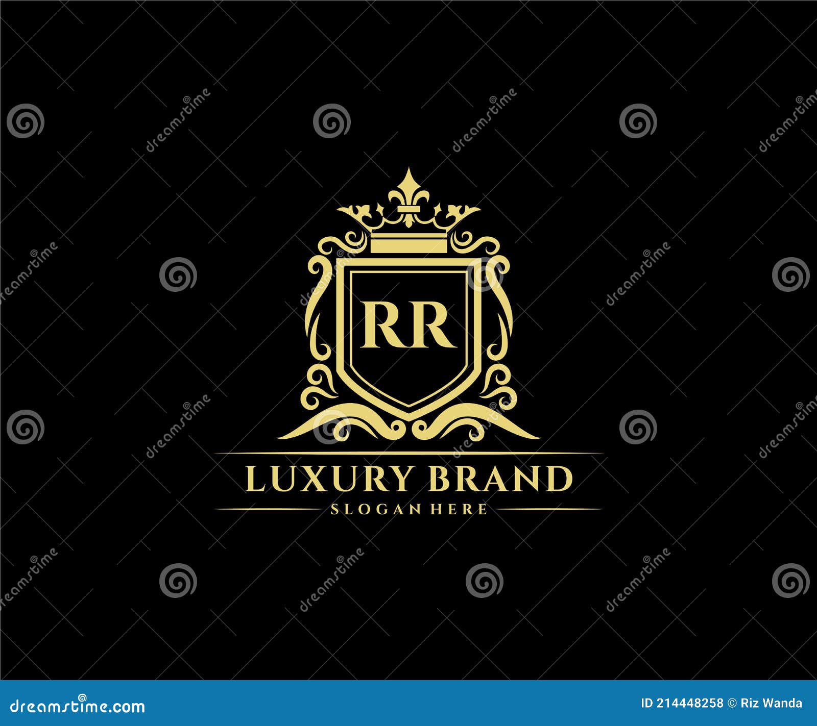 R and R Initials or Gold Logo. RR - Metallic 3d Icon or Logotype Template  Stock Vector - Illustration of line, market: 163565330
