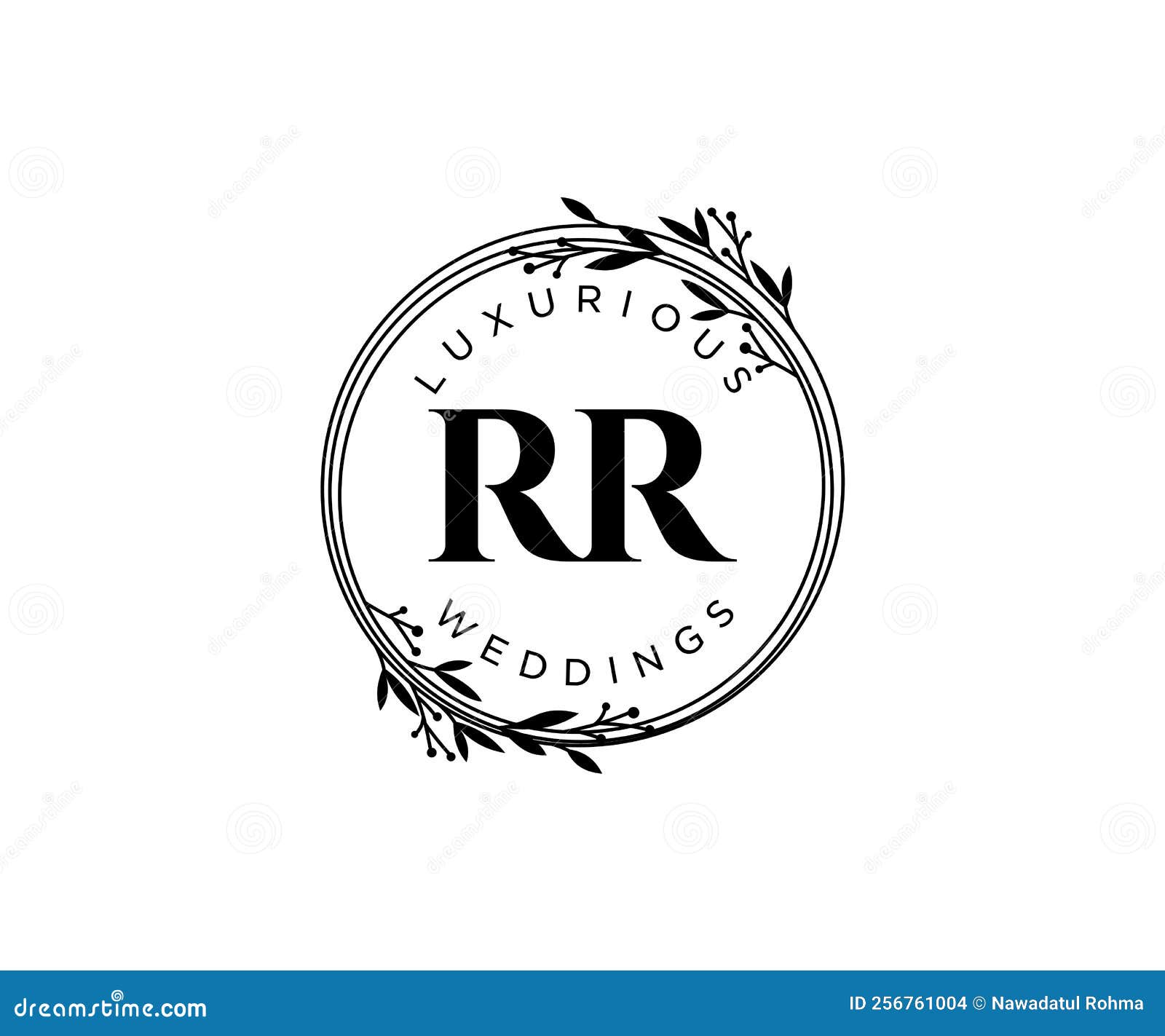 Wedding Logo Monogram Two Curly Letters Stock Vector (Royalty Free