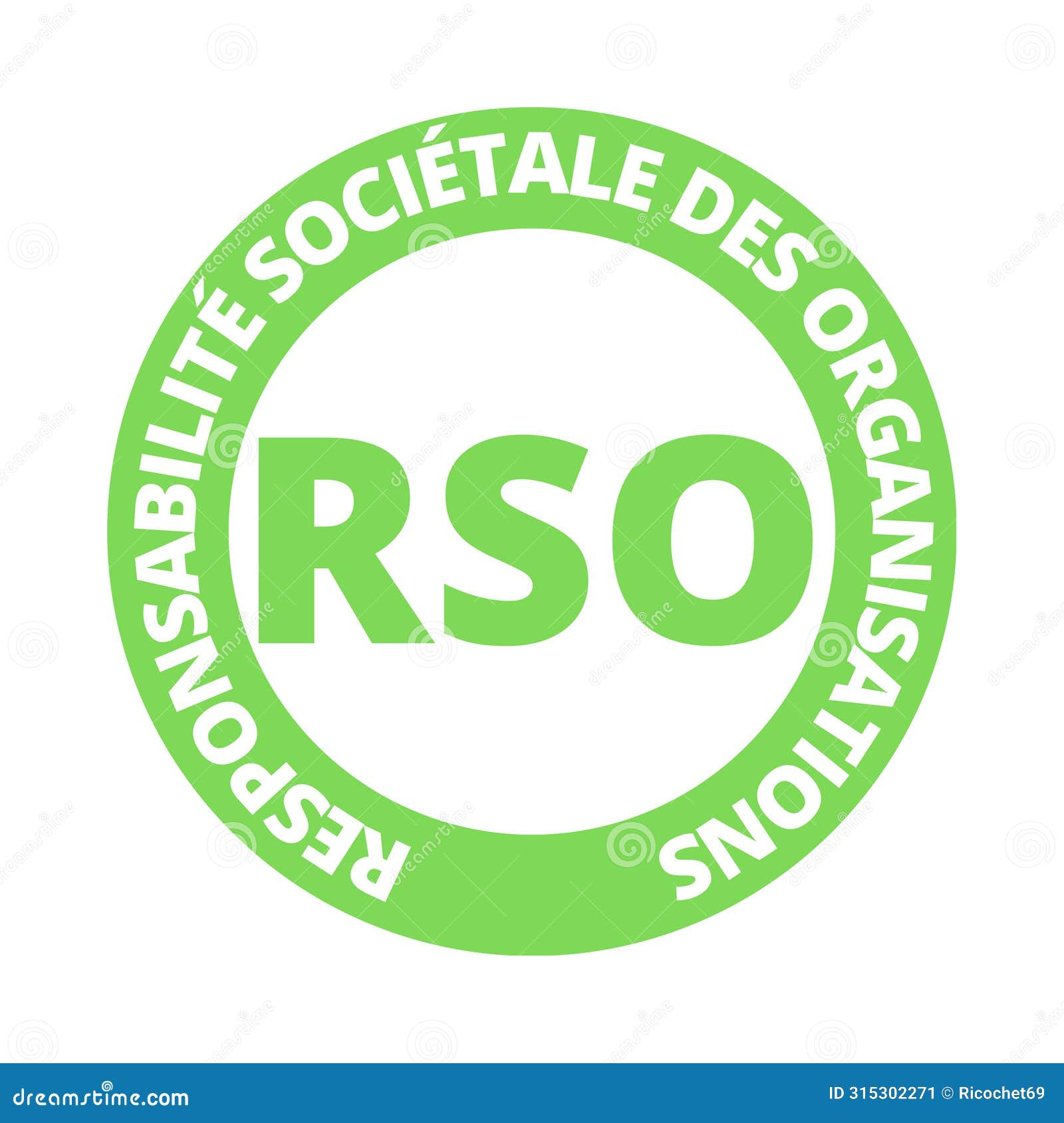 rso social responsibility of organizations  icon in french language