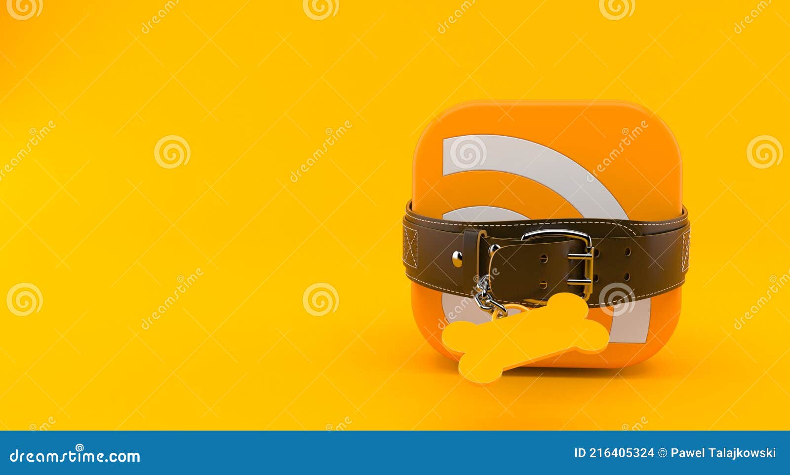 RSS icon inside dog collar stock illustration. Illustration of isolated -  216405324