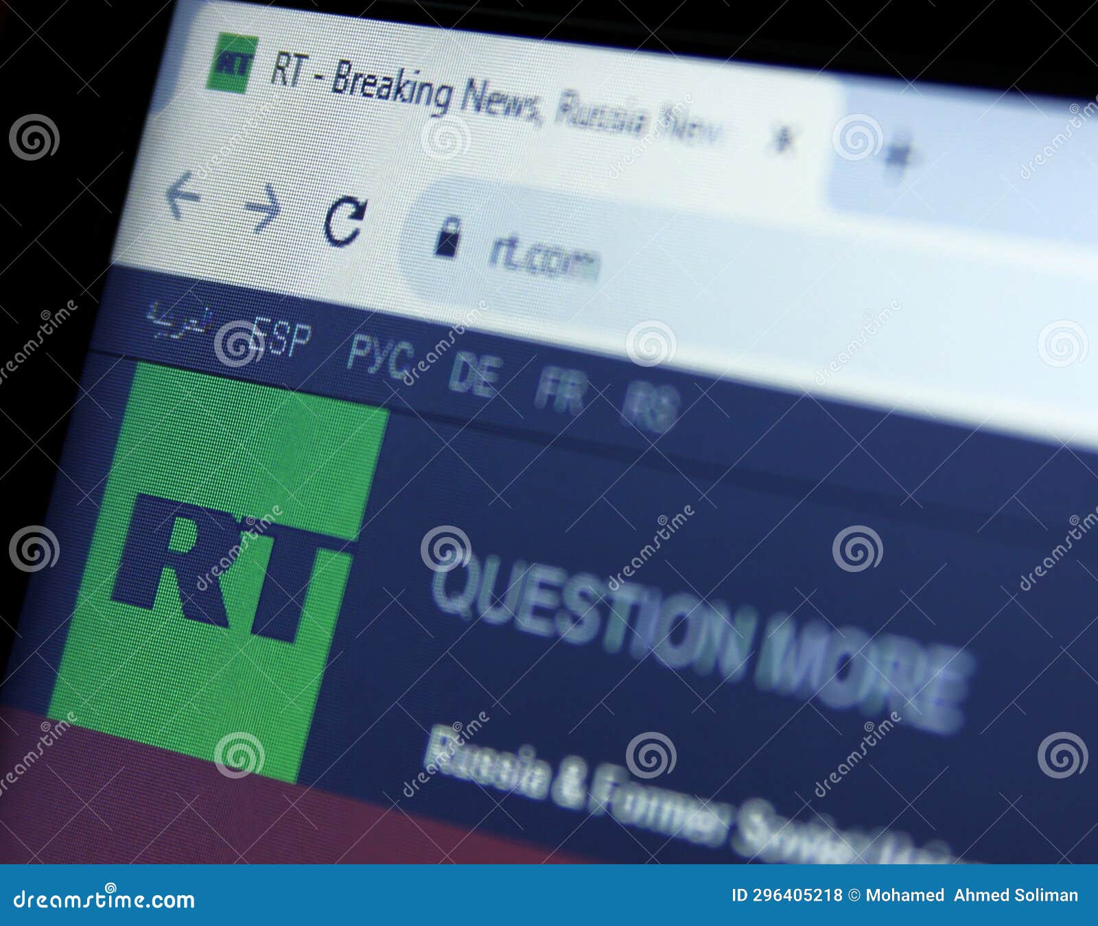 RT television logo editorial stock photo. Image of smartphone 296405218