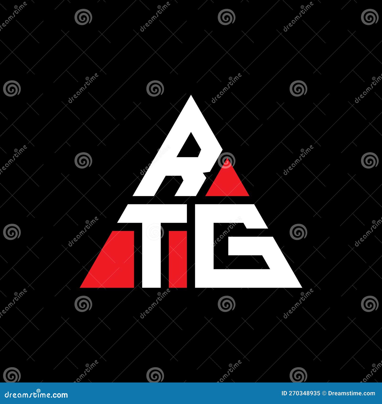 RTG Triangle Letter Logo Design with Triangle Shape. RTG Triangle Logo