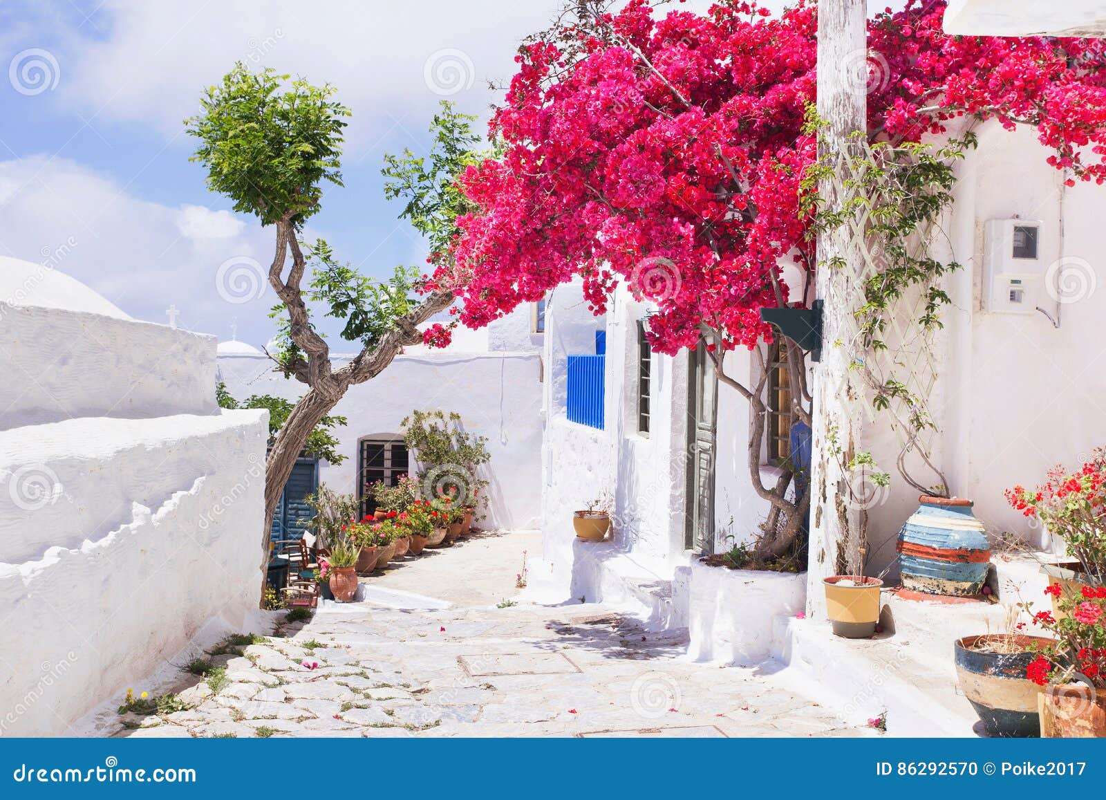 Rua Grega Tradicional Com As Flores Na Ilha De Amorgos, Grécia Foto de Stock - Imagem de destino, paisagem: 86292570 Rua Grega Tradicional Com As Flores Na Ilha De Amorgos, Grécia Foto de Stock - Imagem de destino, paisagem: 86292570