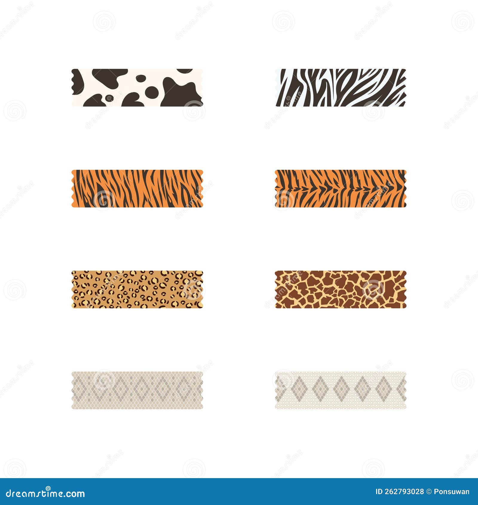 Ruban Adhésif Lavi Lave-peau Pour La Décoration De Texte. Ensemble De Ruban  Lavable à Motifs Colorés. Illustration Vectorielle Illustration de Vecteur  - Illustration du girafe, isolement: 262793028