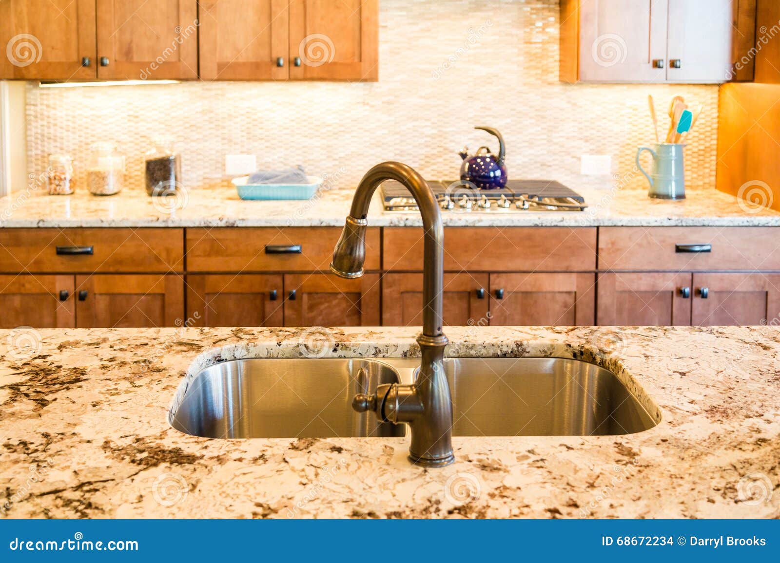 Rubbed Bronze Kitchen Fixtures Stock Photo Image Of Luxurious