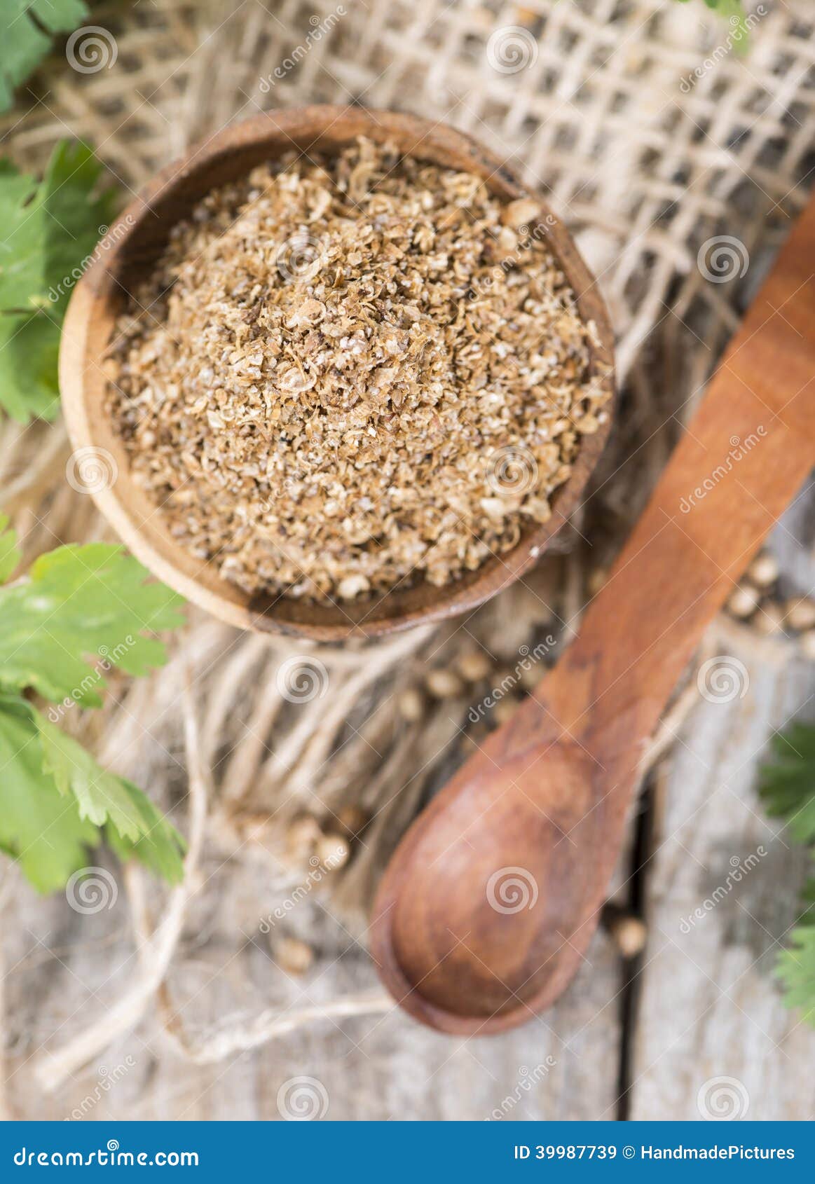 Rubbed Coriander stock image. Image of cilantro, nutrition 39987739