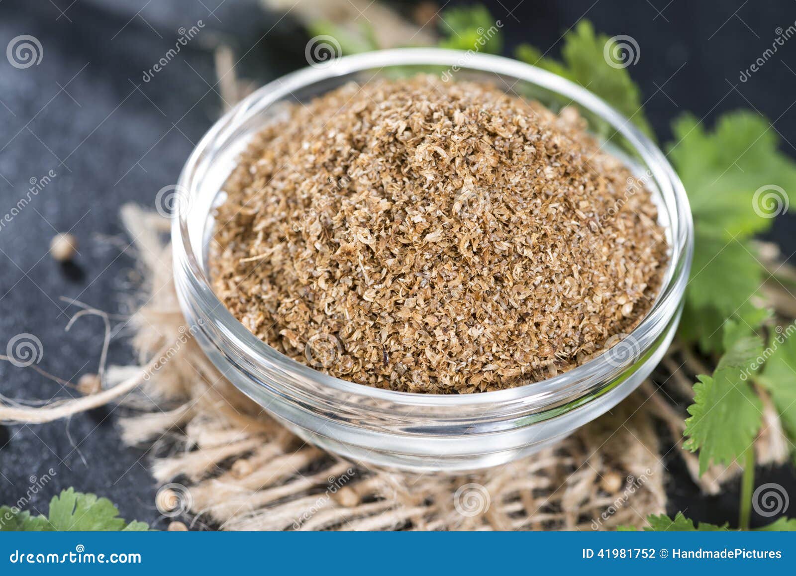 Rubbed Coriander stock photo. Image of portion, flavoring 41981752