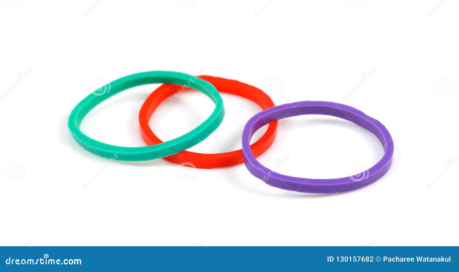 Rubber Band or Plastic Band Isolated on White Background Stock Photo