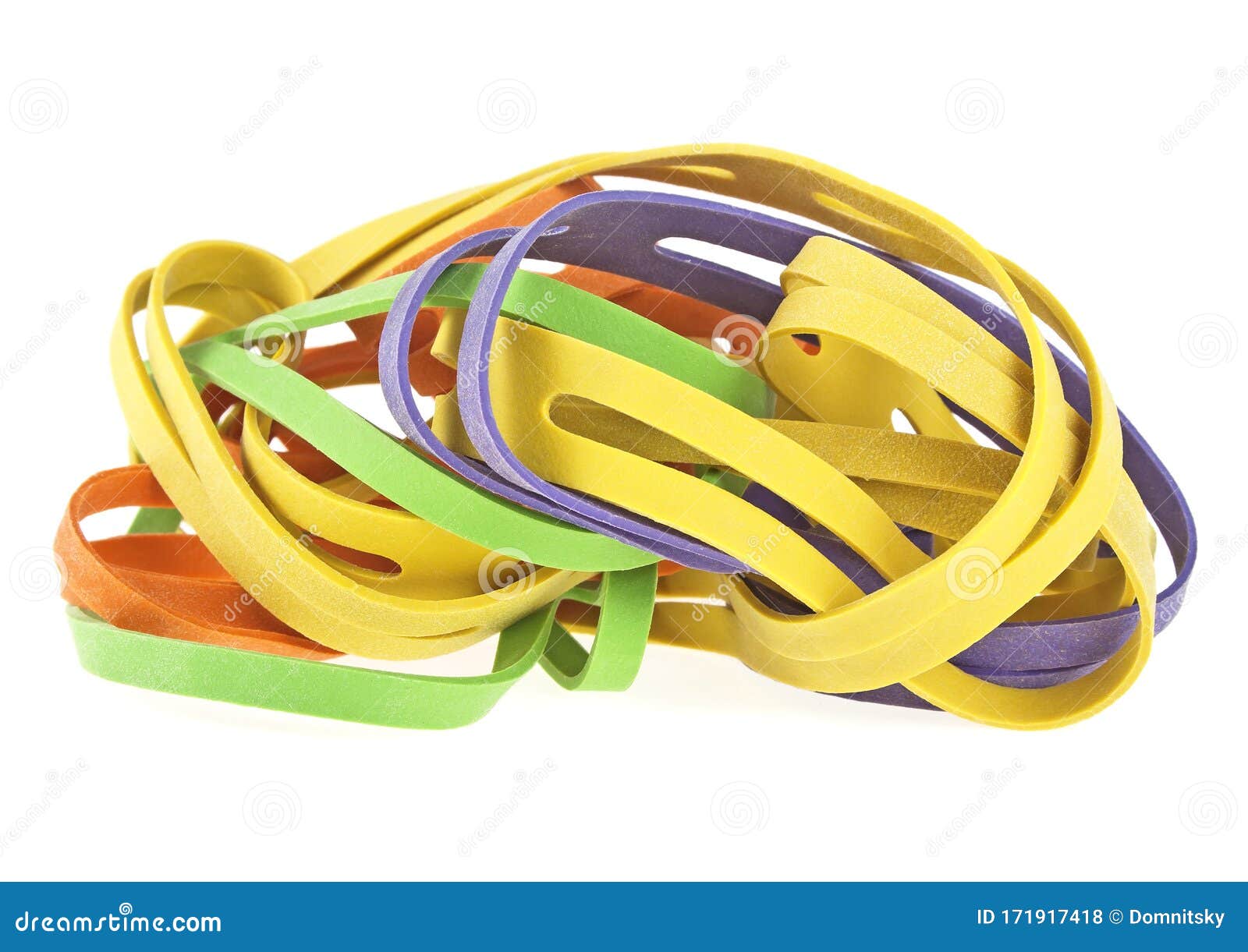 Rubber Bands for Money Isolated on White Background Stock Photo Image