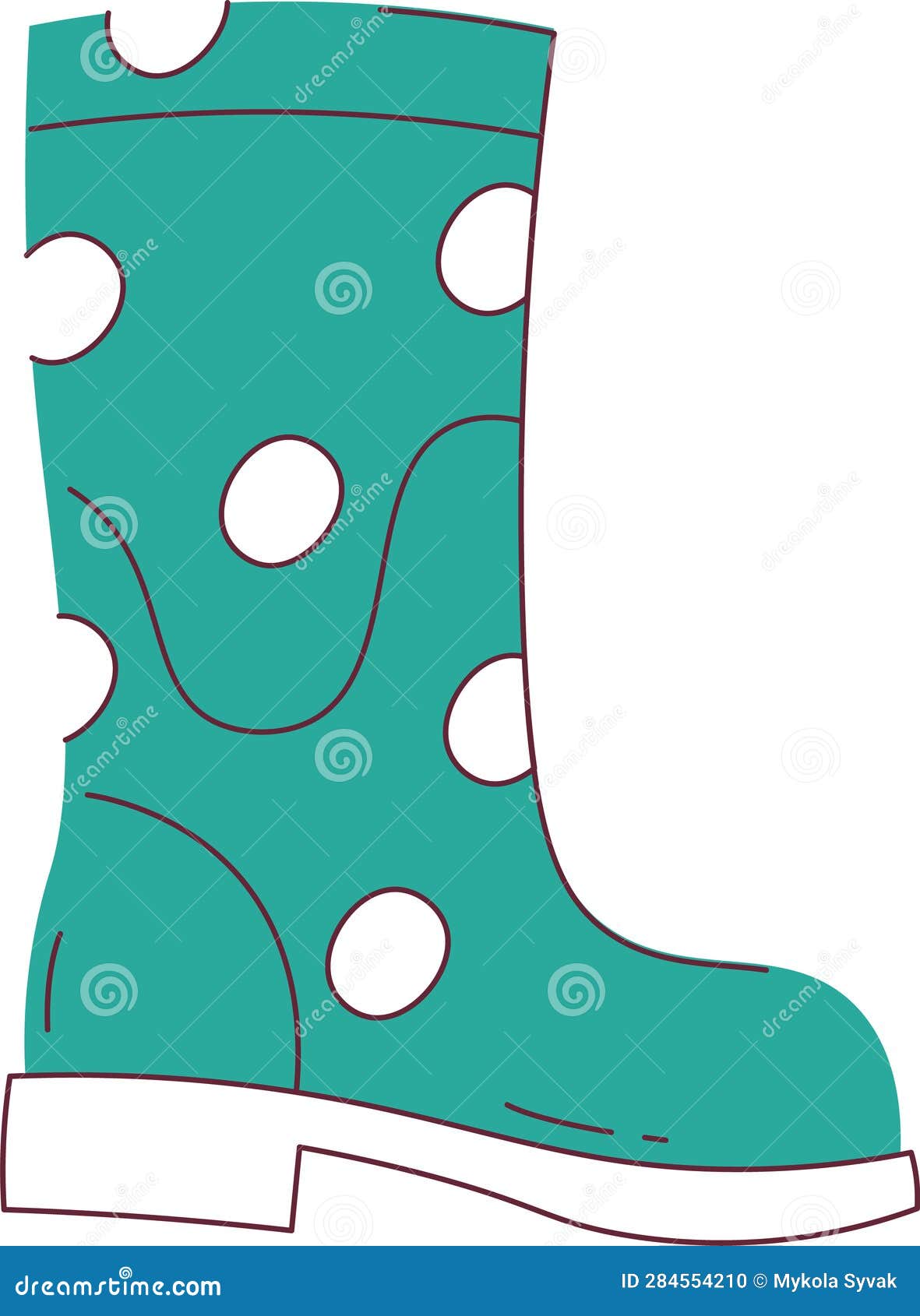 Rubber Boot Dotted stock vector. Illustration of rain 284554210
