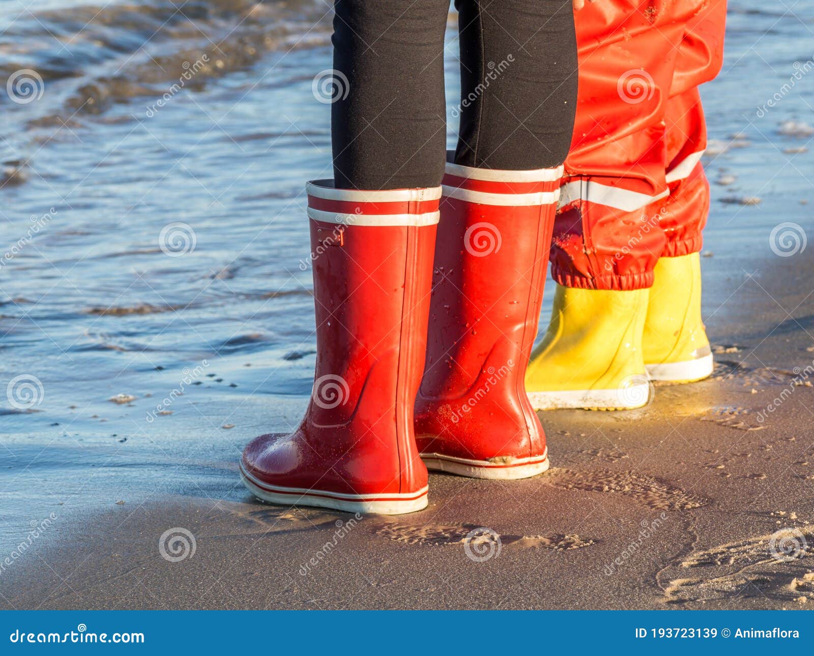 Rubber boots for the beach stock image. Image of beach - 193723139