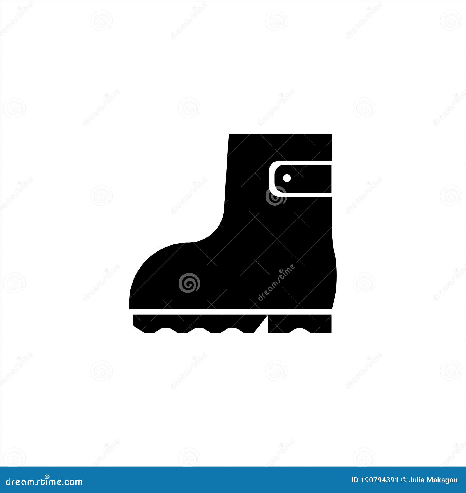 Rubber Boots Glyph Icon. Solid Vector Black Icon. Logo Illustration ...