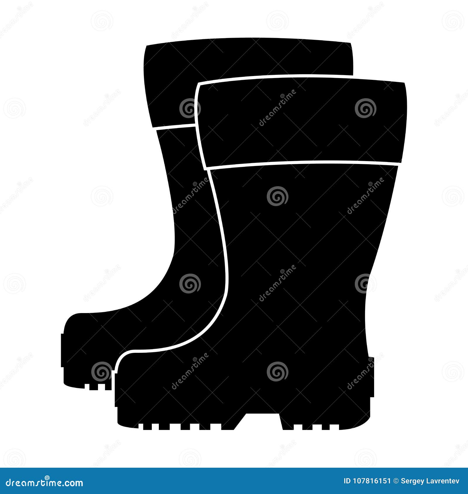 Rubber boots icon stock vector. Illustration of waterproof - 107816151