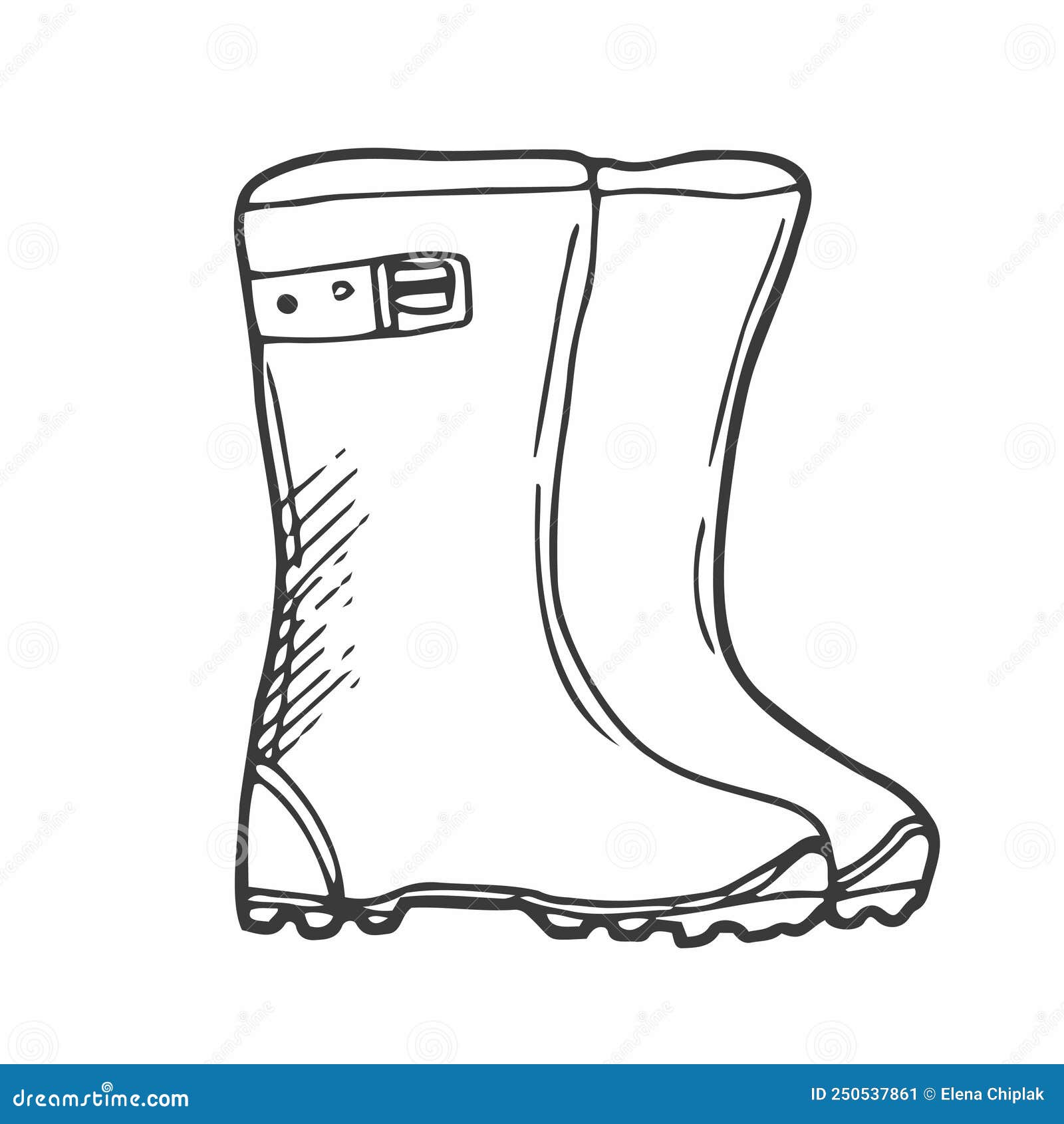 Rubber Boots Isolated on a White Background. Autumn Shoes for Walking ...