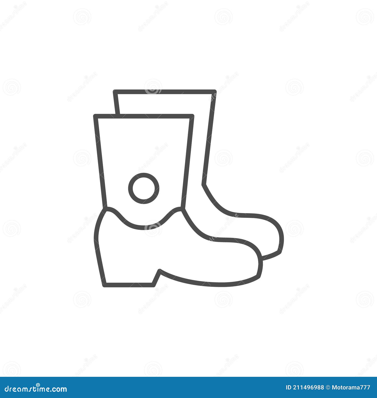 Rubber Boots Line Outline Icon Stock Vector Illustration of weather