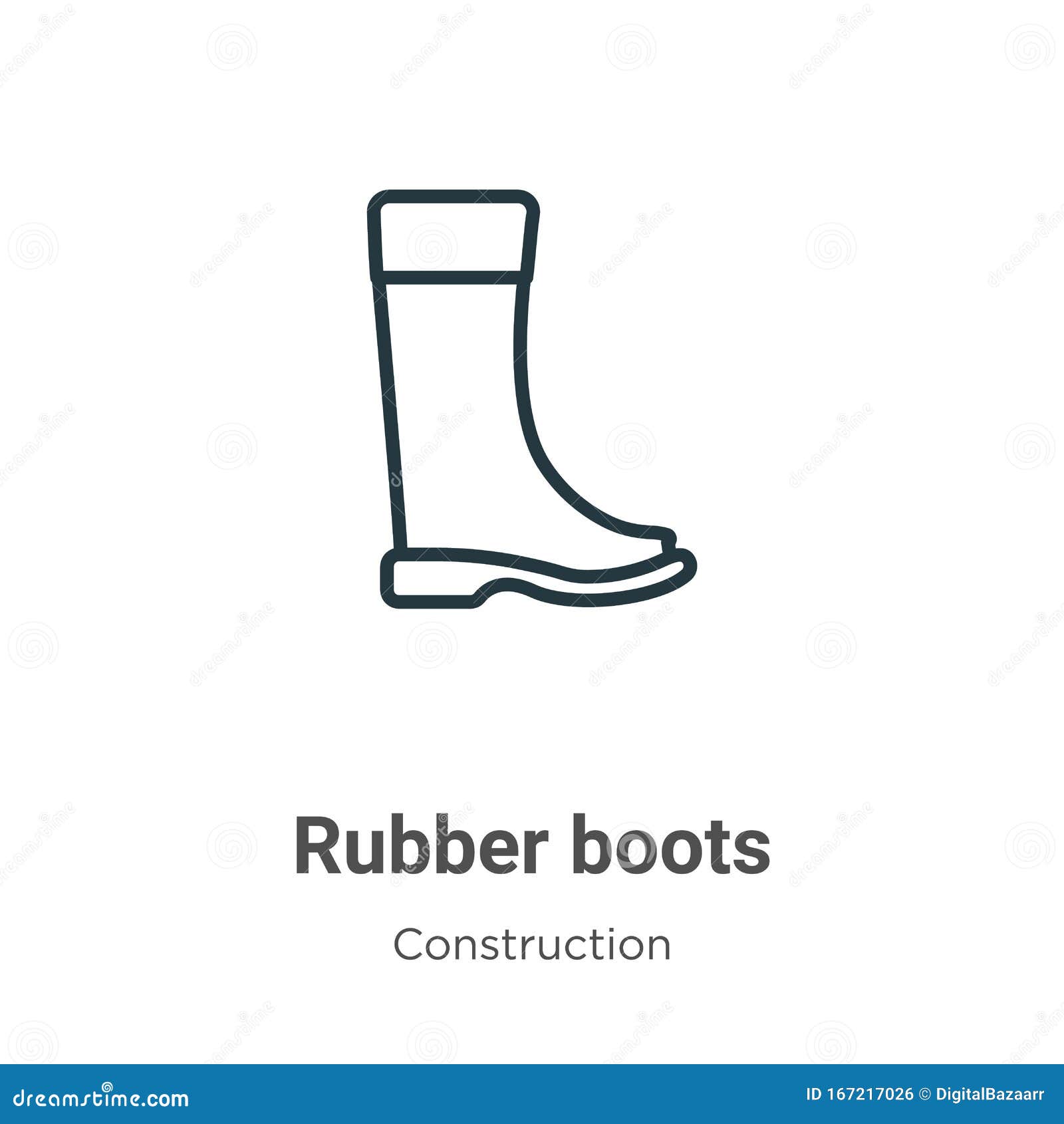 Rubber Boots Outline Vector Icon. Thin Line Black Rubber Boots Icon