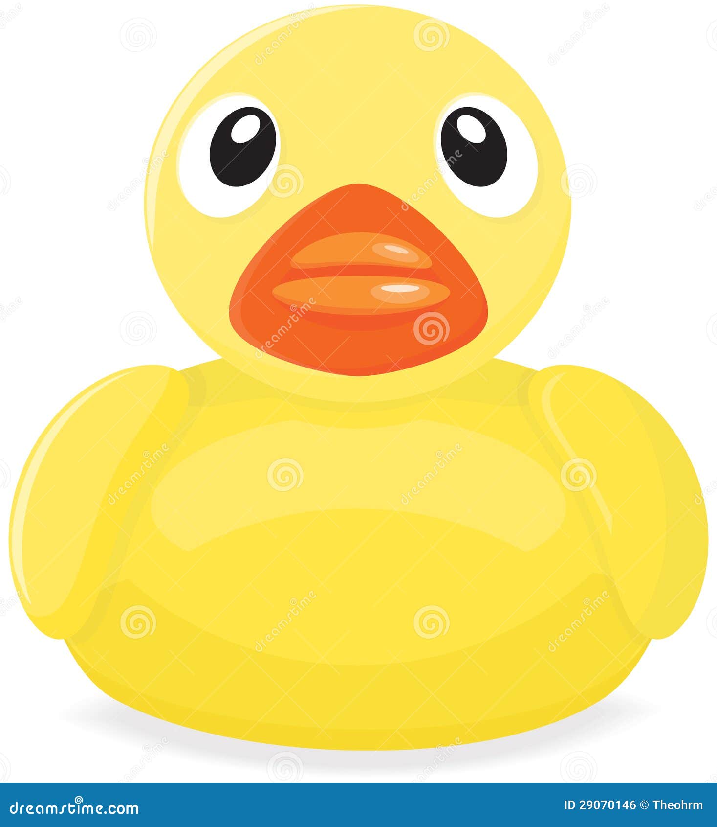Rubber Duck In Bathing Cap Isolated. Soap Bubbles. Vector Illustration