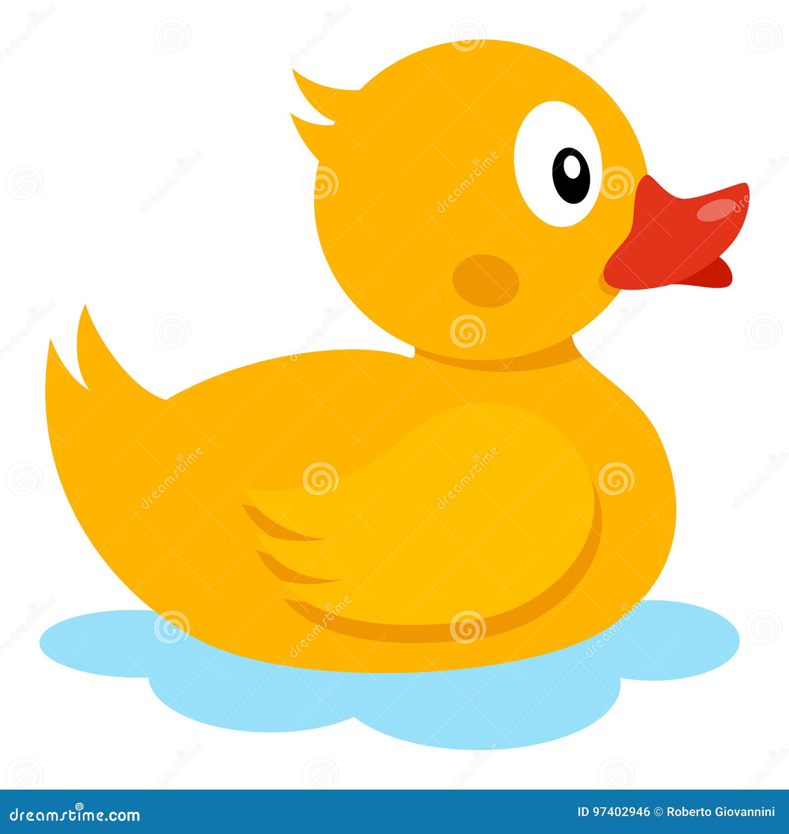 Rubber Duck Flat Icon Isolated On White Stock Vector - Illustration of