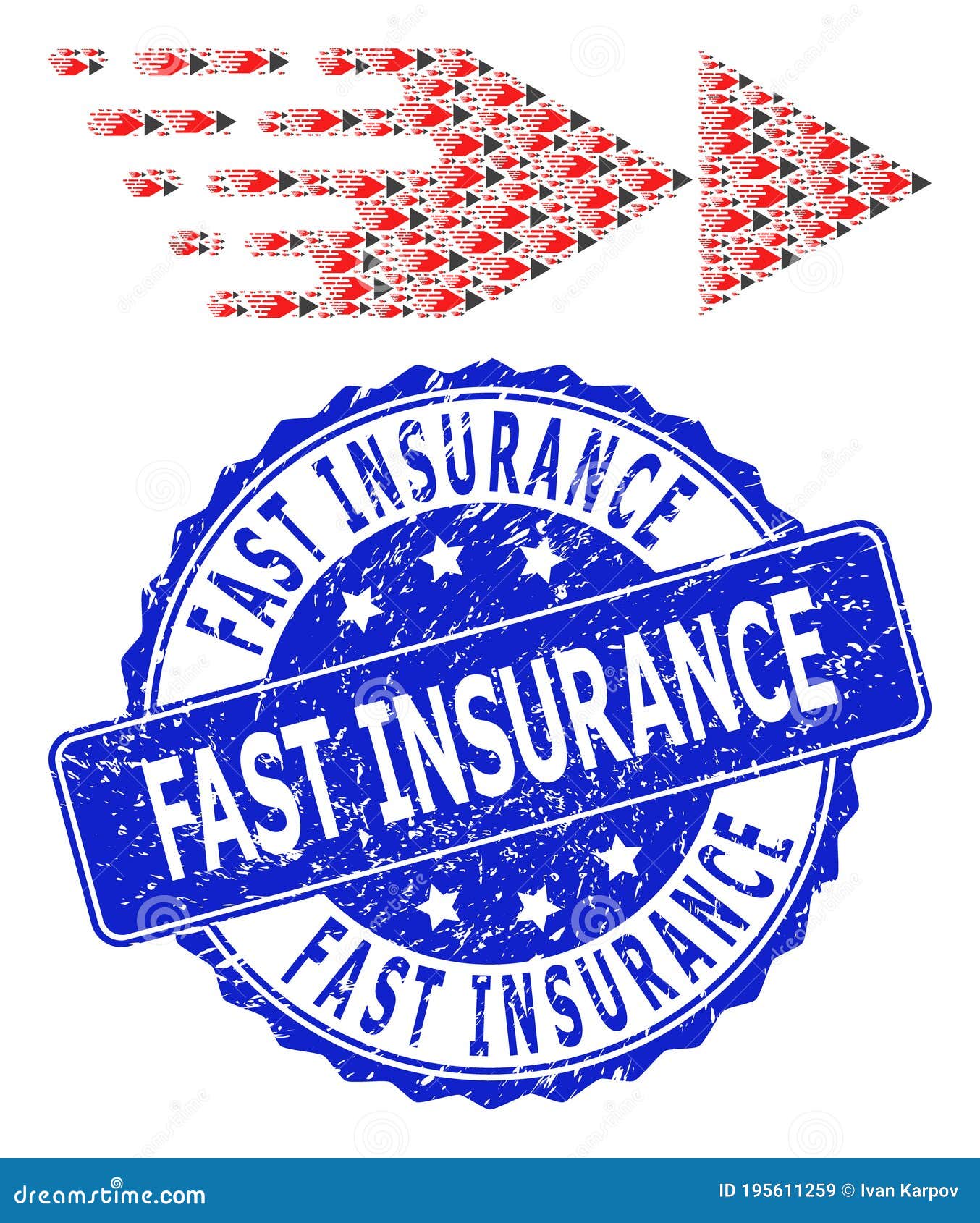 Rubber Fast Insurance Round Seal Stamp And Recursive