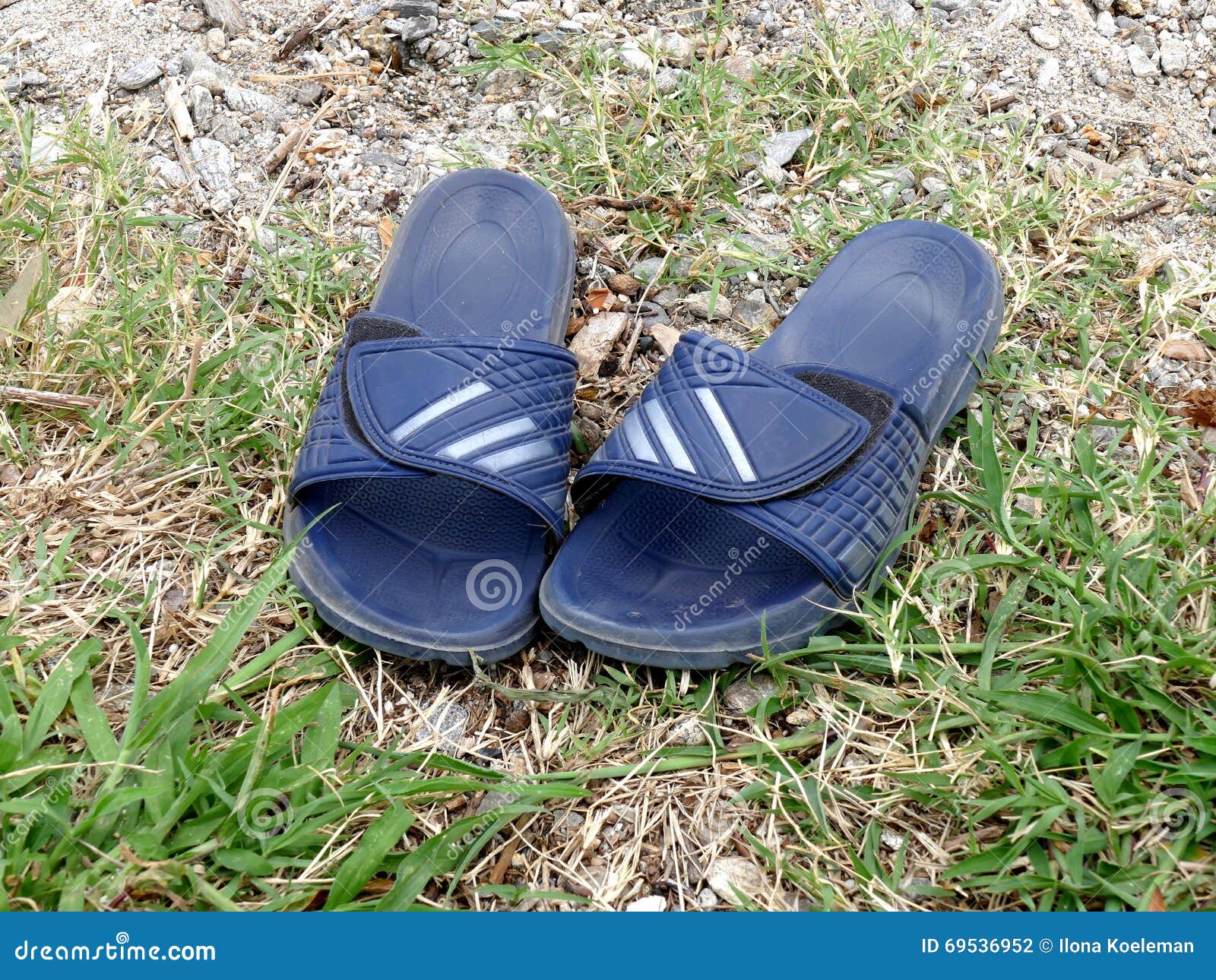 Rubber Flip Flops Slide Sandals Men Stock Photo Image of pavement